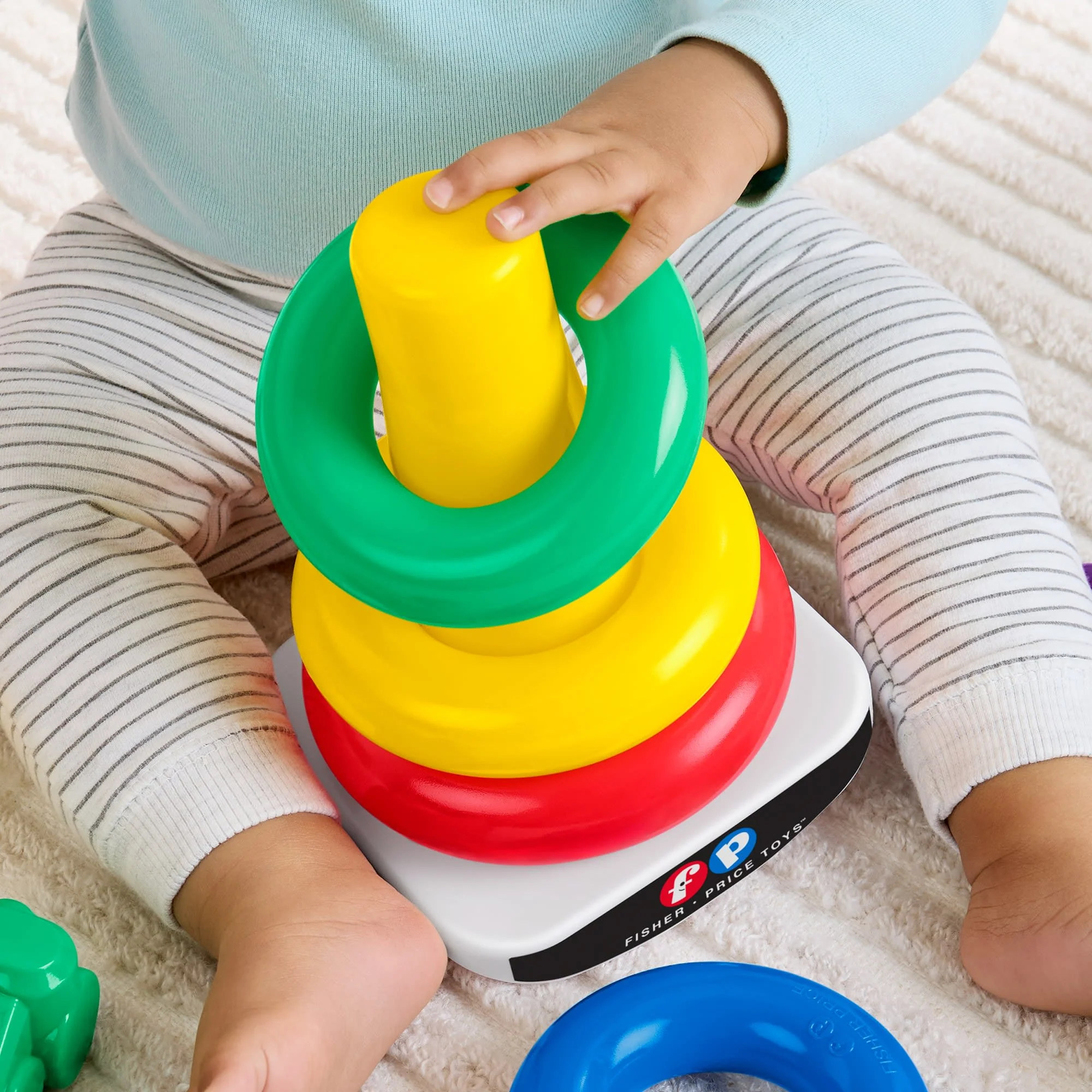 Fisher-Price Baby-Spielzeug Farbring-Pyramide Und Perlen Zum Zusammenstecken Set, Mattel Replay The Classics Kollektion - Image 3