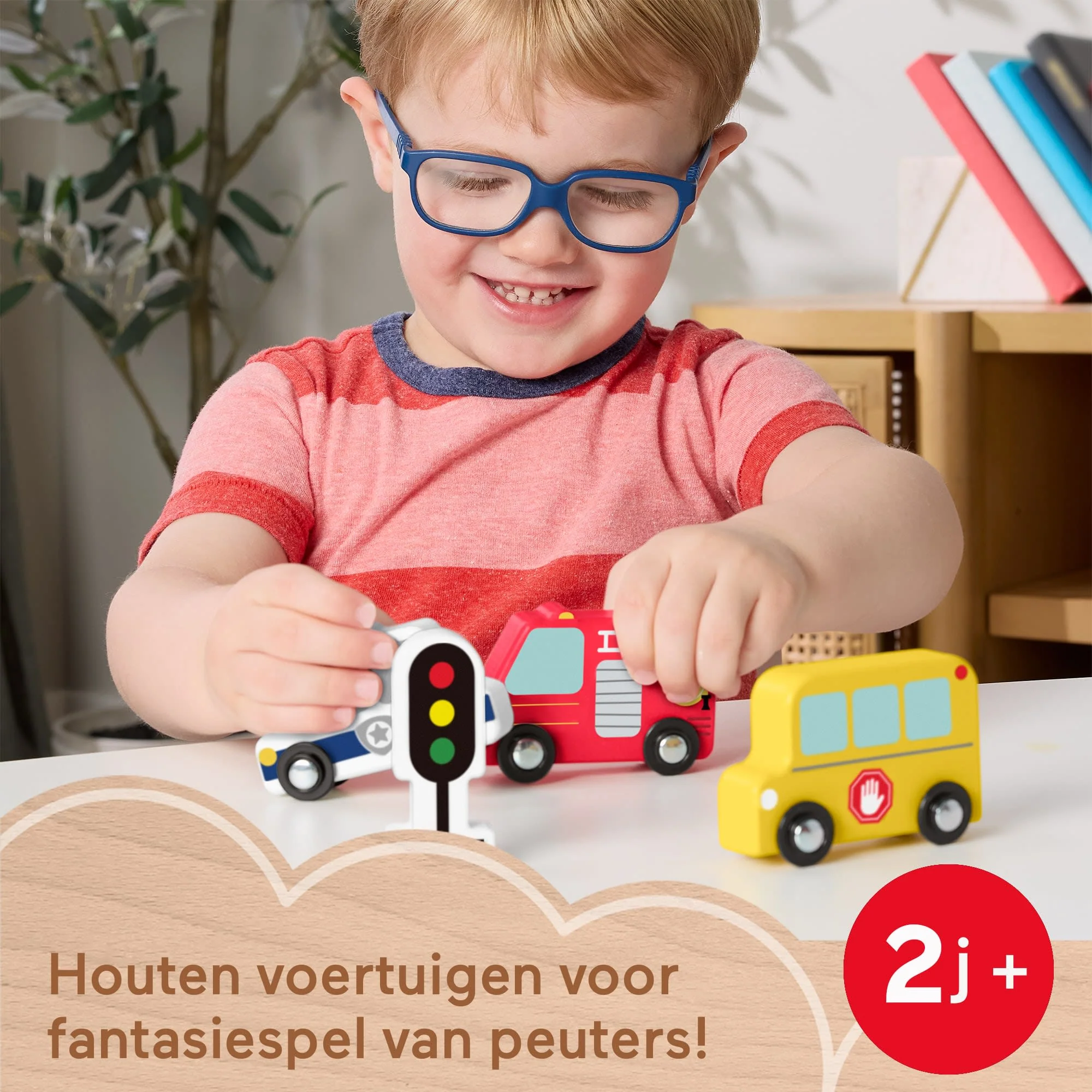 Fisher-Price Houten Voertuigen, Duwspeelgoed Voor Fantasiespel, 4 Houten Onderdelen, Voor Peuters En Kleuters - Image 2