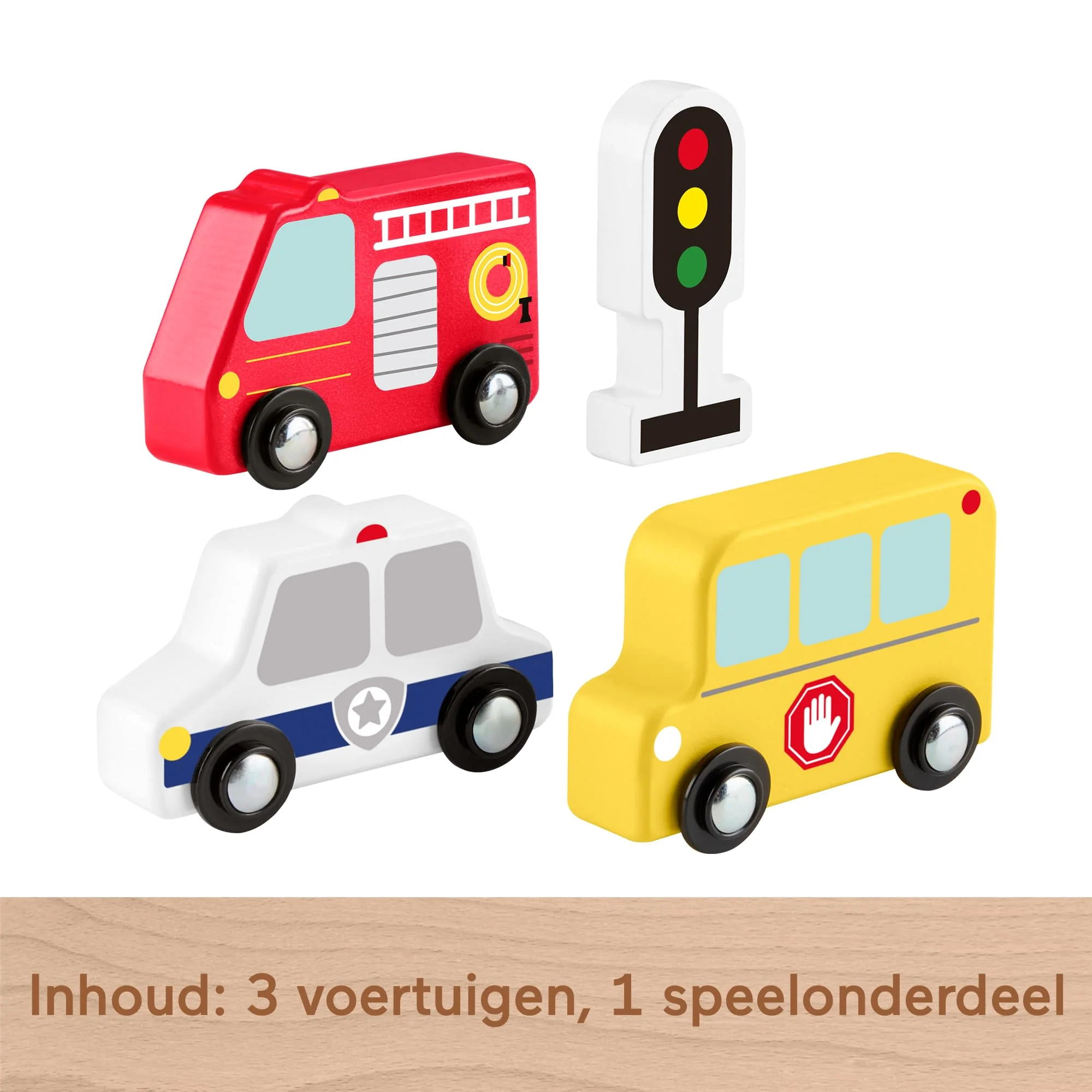 Fisher-Price Houten Voertuigen, Duwspeelgoed Voor Fantasiespel, 4 Houten Onderdelen, Voor Peuters En Kleuters - Image 5