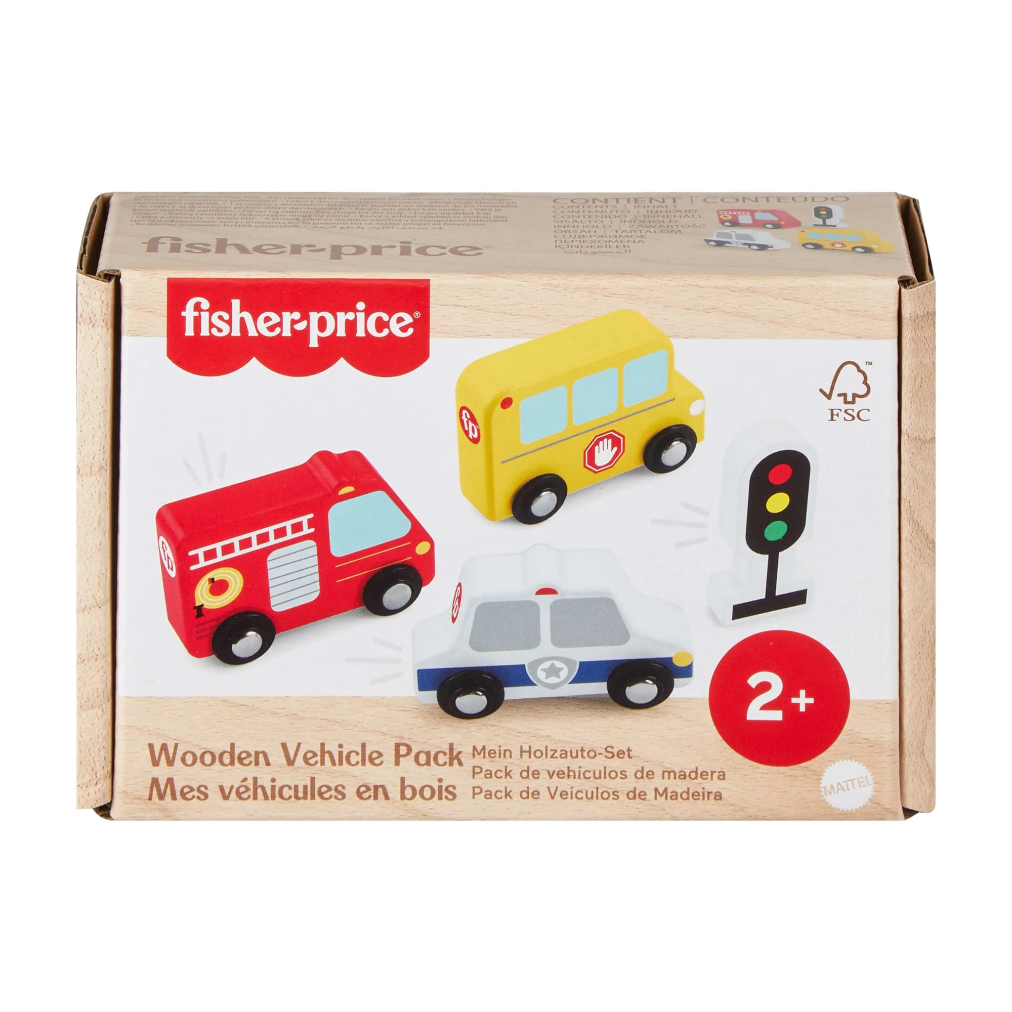 Fisher-Price Houten Voertuigen, Duwspeelgoed Voor Fantasiespel, 4 Houten Onderdelen, Voor Peuters En Kleuters - Image 6