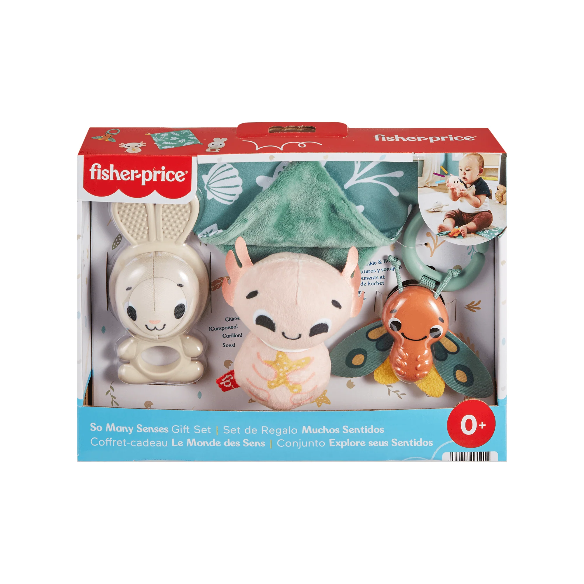 Fisher Price Set Regalo Mille Sensi, 4 Giocattoli Sensoriali Per Neonati Con Stimolanti Attività Per La Motricità - Image 6