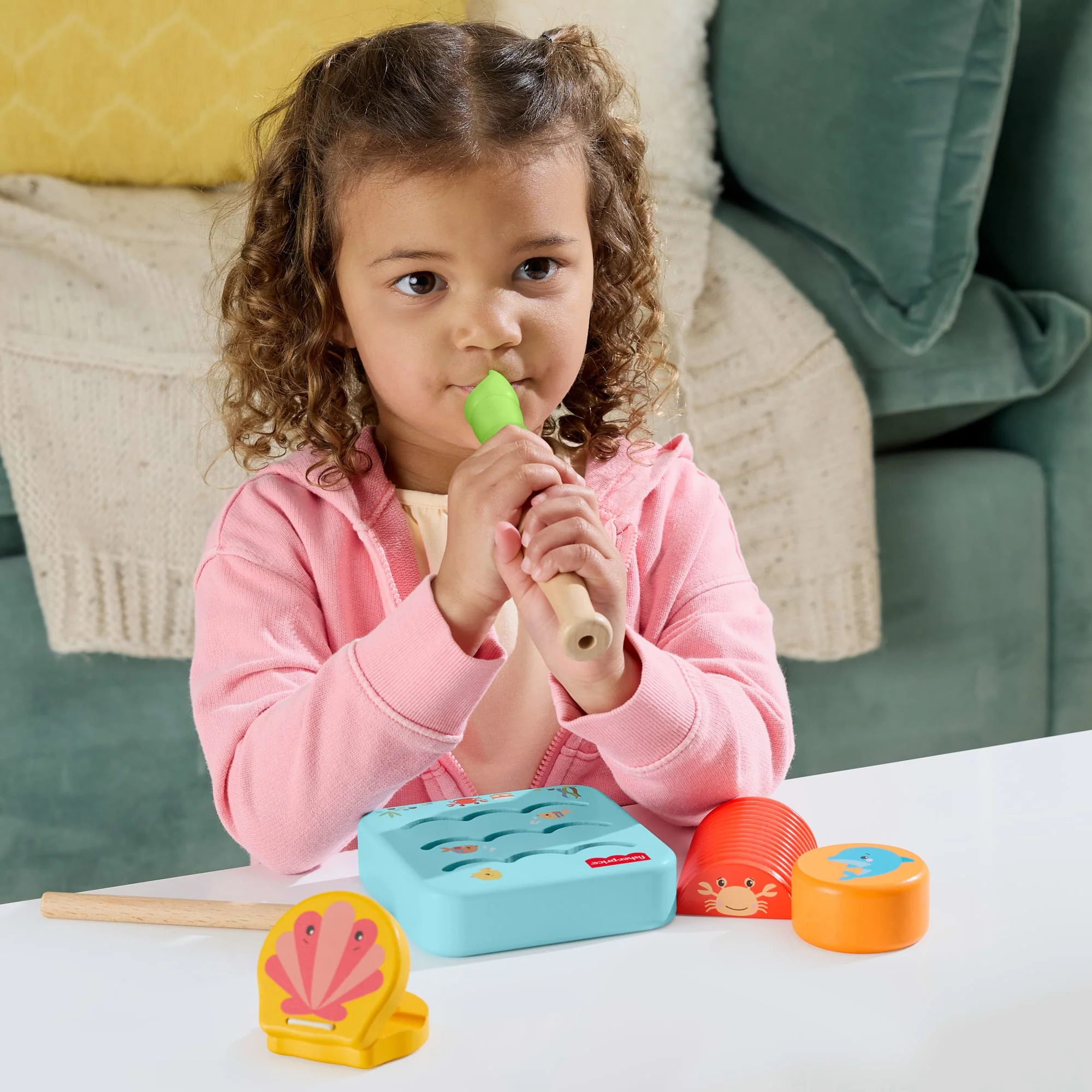 Fisher-Price Set Strumenti Musicali Dell'Oceano in Legno, Set Per Bimbi Piccoli E Bambini, 6 Pezzi in Legno - Image 3