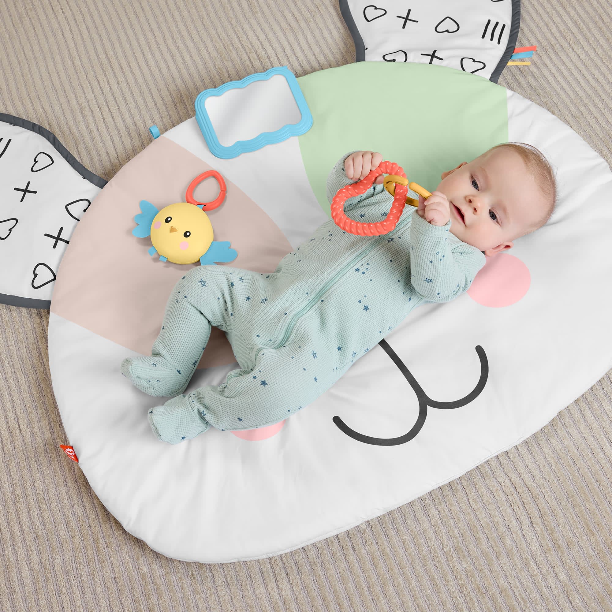 Yenidoğanların Karın Üstünde Oynama Zamanı Için Fisher-Price Sevimli Köpekçik Büyük Oyun Minderi Ve 2 Bebek Oyuncağı - Image 2
