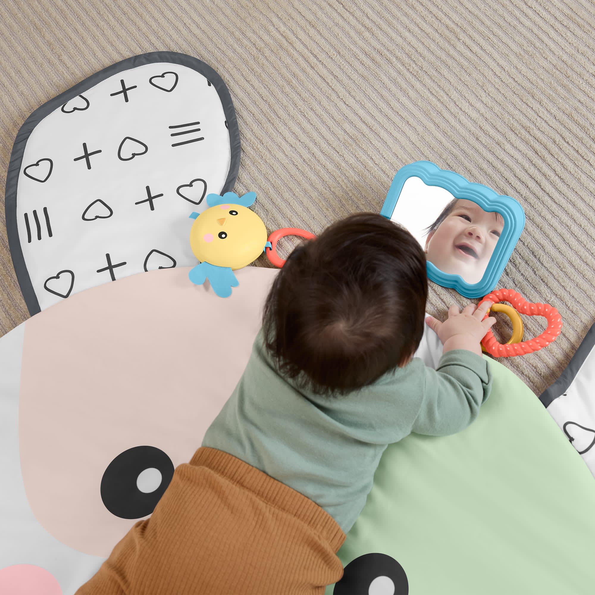 Yenidoğanların Karın Üstünde Oynama Zamanı Için Fisher-Price Sevimli Köpekçik Büyük Oyun Minderi Ve 2 Bebek Oyuncağı - Image 3