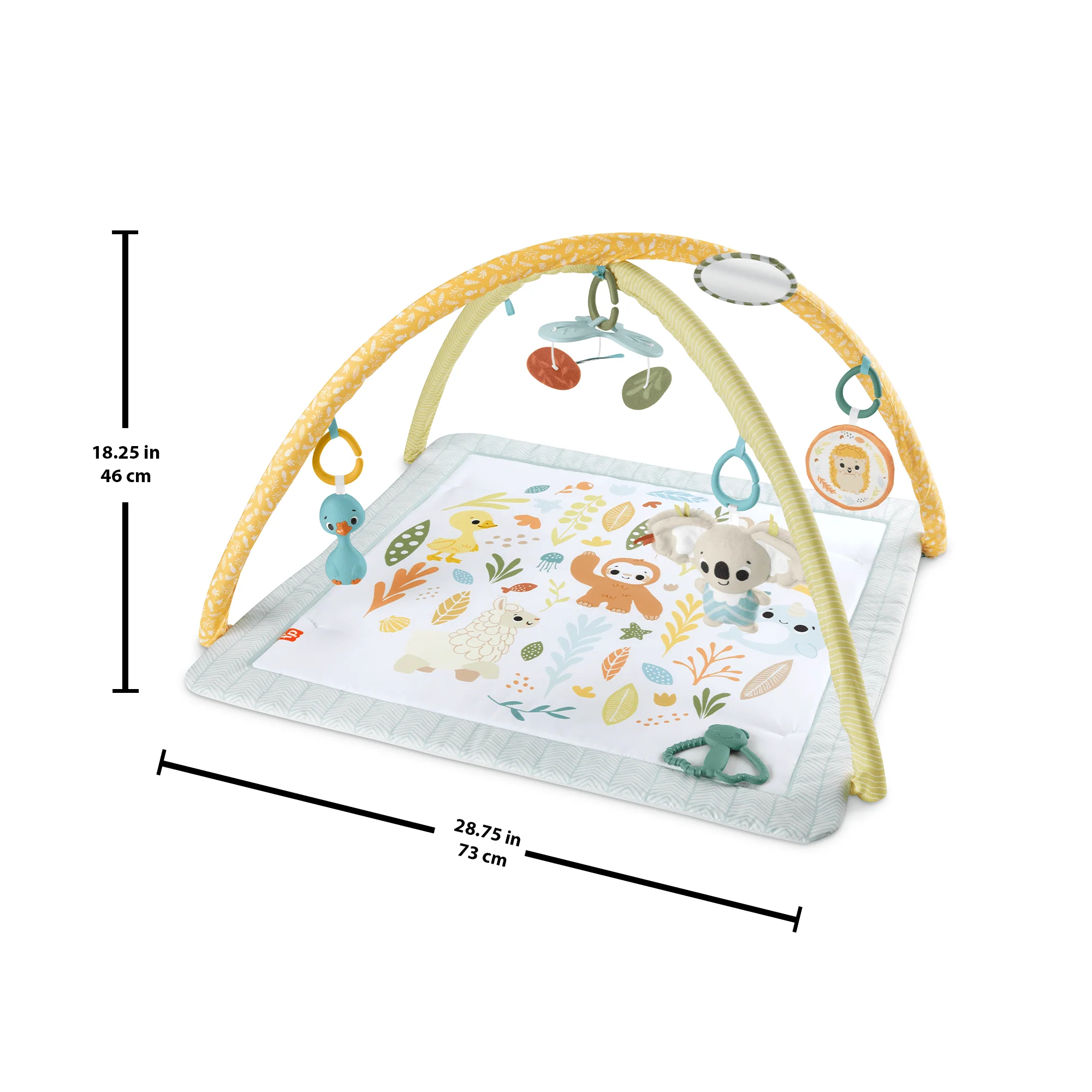 Fisher-Price Simply Senses Gym Voor Baby'S Activiteitenmat Met 6 Zintuiglijke Speeltjes - Image 5