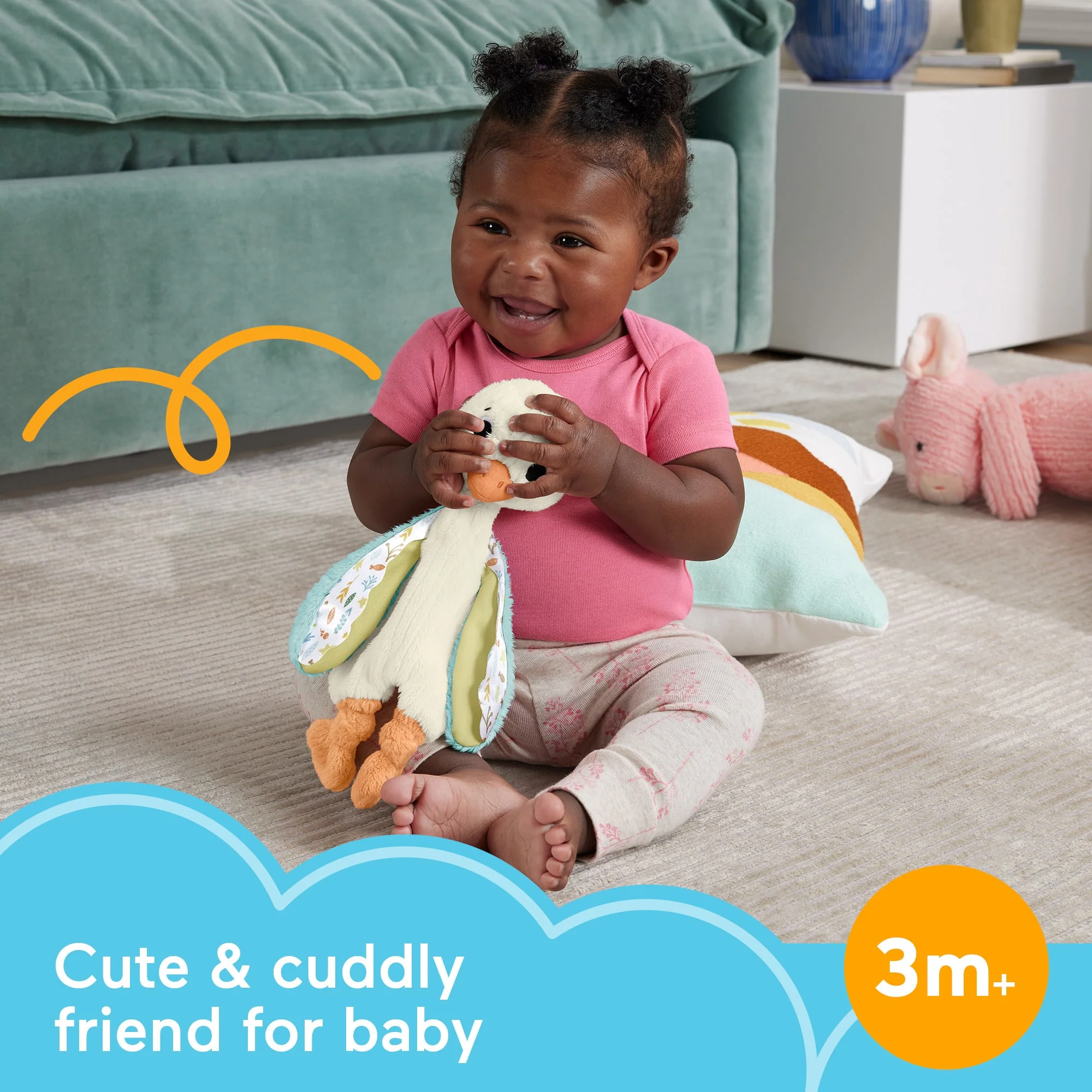 Fisher Price Snuggle Up Goose Baby Sensory Toy, Plush Toy With Jingles For Newborns - Image 2