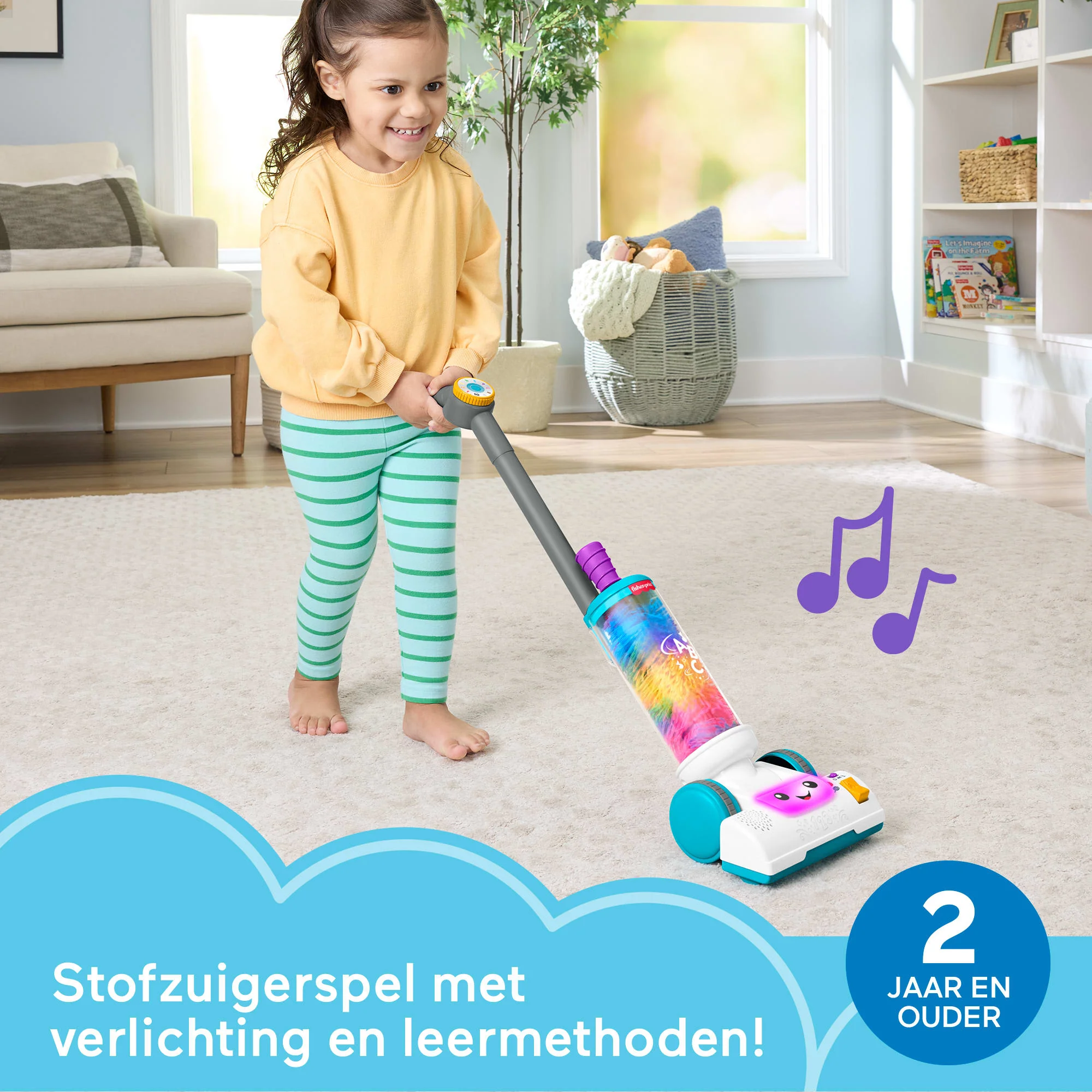 Fisher-Price Leerplezier 2-In-1 Stofzuiger, Muzikaal Leerzaam Speelgoed Voor Peuters, Versie Met Meerdere Talen - Image 2