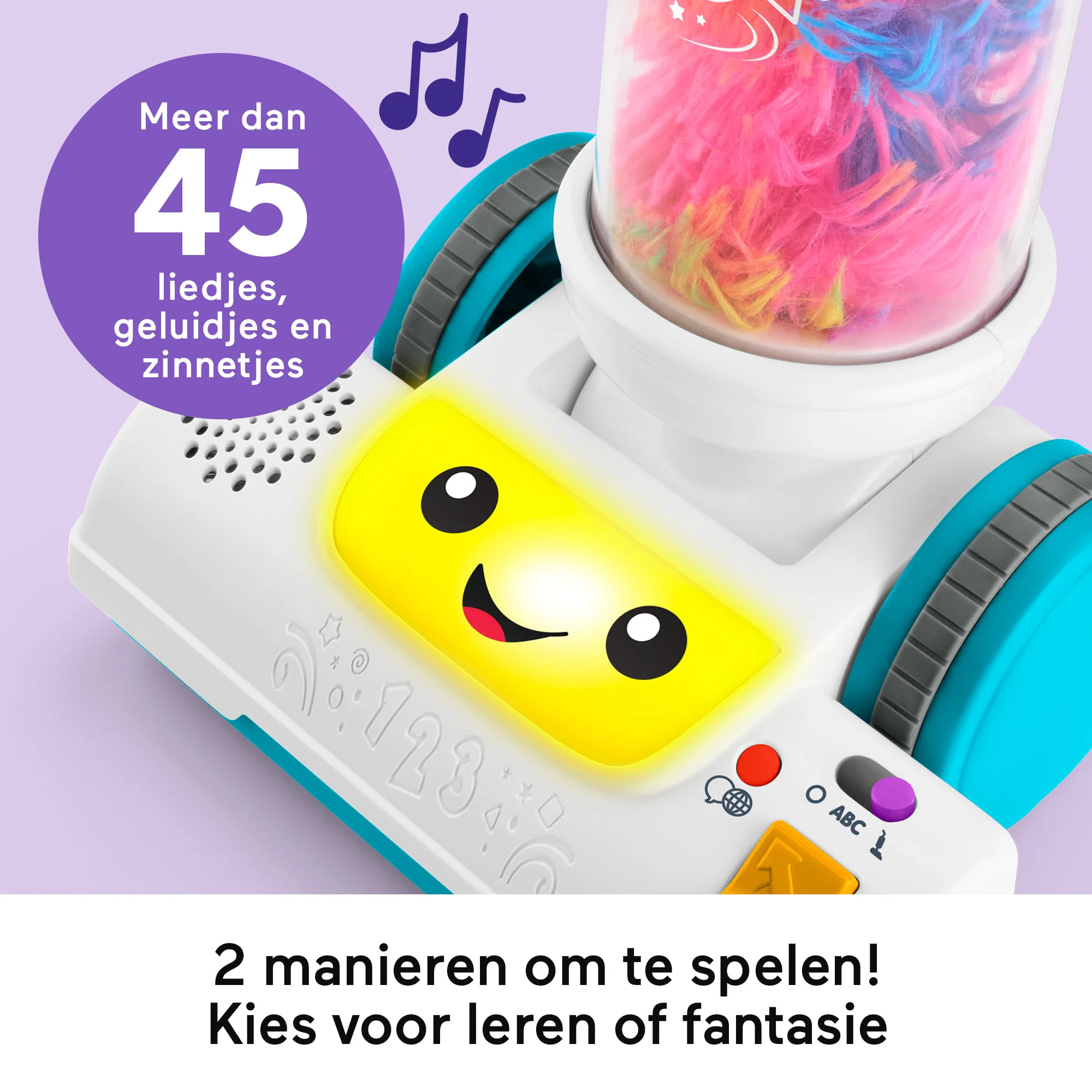 Fisher-Price Leerplezier 2-In-1 Stofzuiger, Muzikaal Leerzaam Speelgoed Voor Peuters, Versie Met Meerdere Talen - Image 5