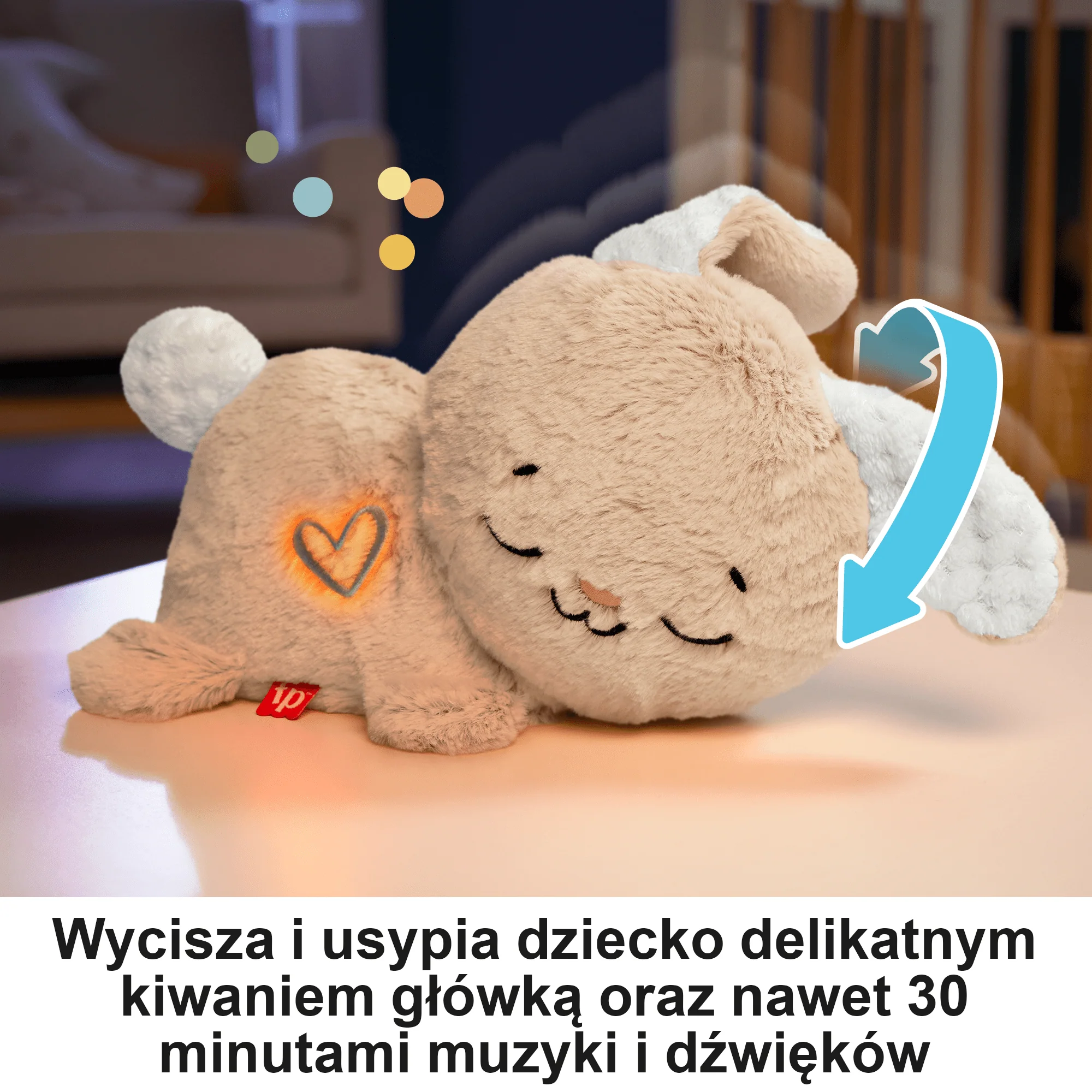 Fisher-Price Śpiący Króliczek Usypiacz-Uspokajacz Przytulanka Z Dźwiękami Dla Niemowląt - Image 3
