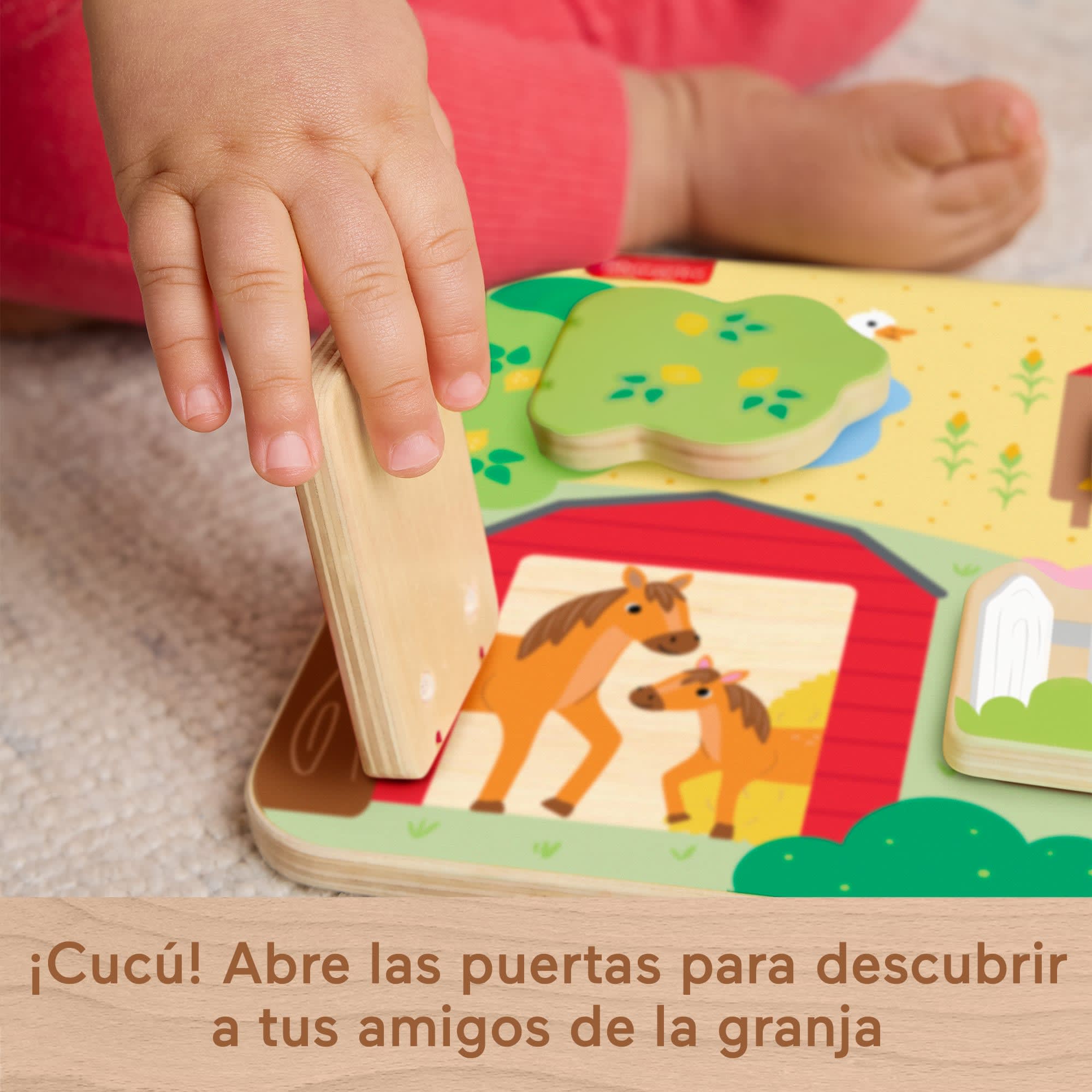 Fisher-Price Tablero De Madera De Animales De Granja Juguete Entretenido De Actividades Para Bebés Y Niños Y Niñas Pequeños, Una Pieza De Madera - Image 4