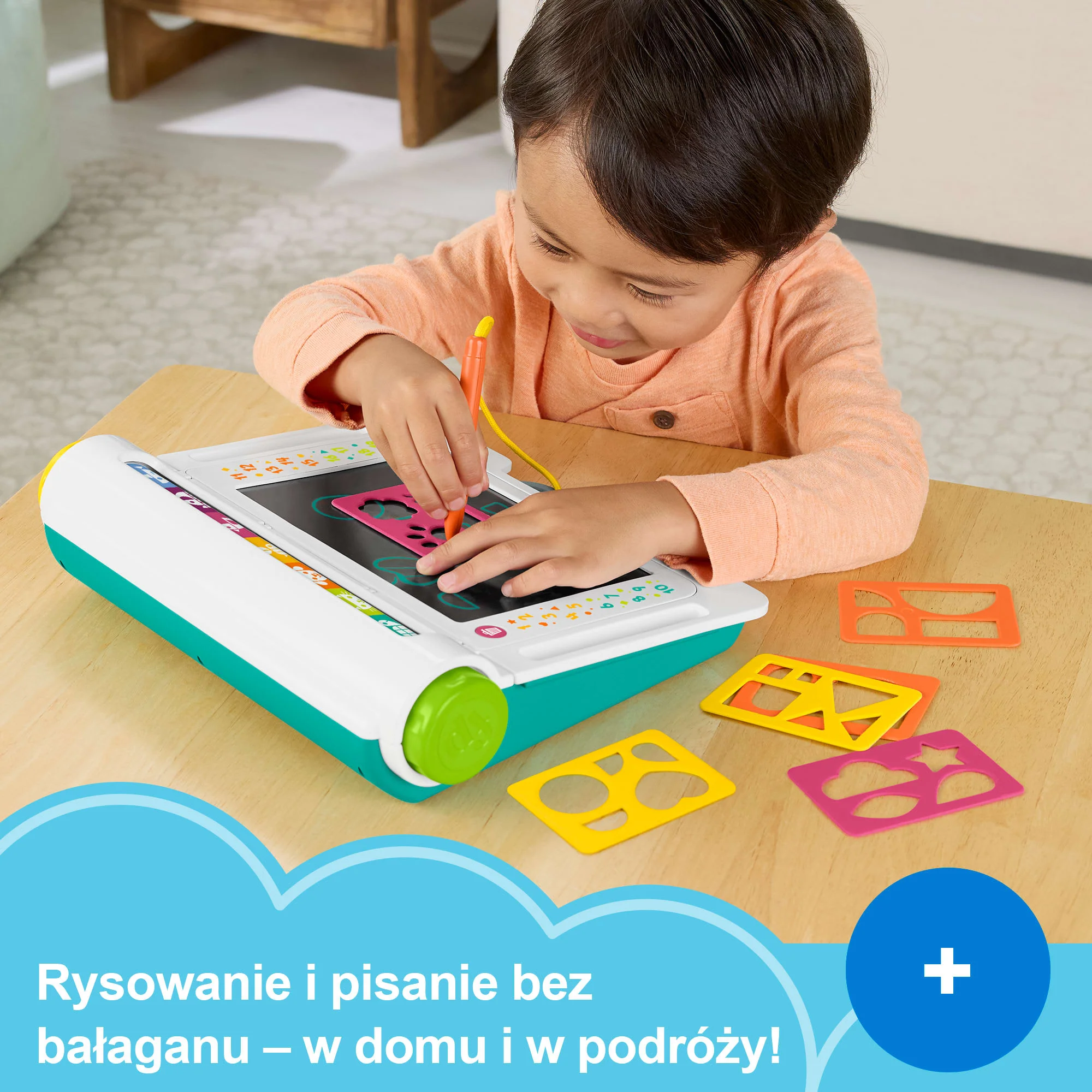 Fisher-Price Tabliczka znikopis „Rysuj i ucz się” Tablica do rysowania Zabawka edukacyjna Zestaw 3+ - Image 2