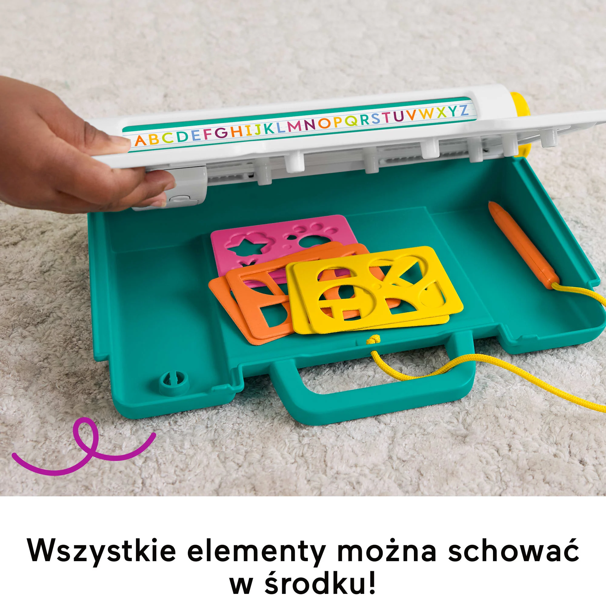 Fisher-Price Tabliczka znikopis „Rysuj i ucz się” Tablica do rysowania Zabawka edukacyjna Zestaw 3+ - Image 5