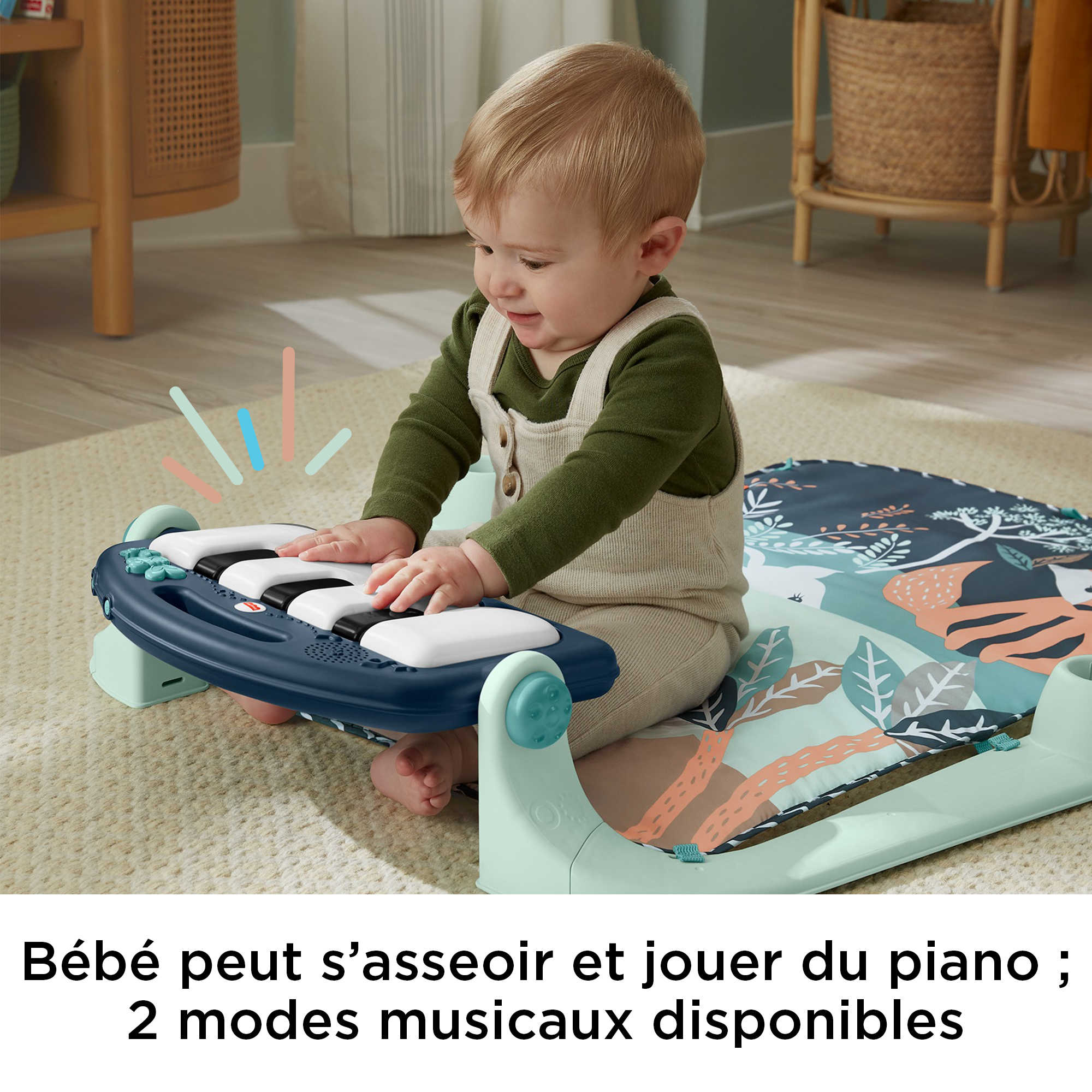 Fisher-Price-Tapis Piano-Tapis D’Éveil Thème Animaux De La Forêt - Image 4