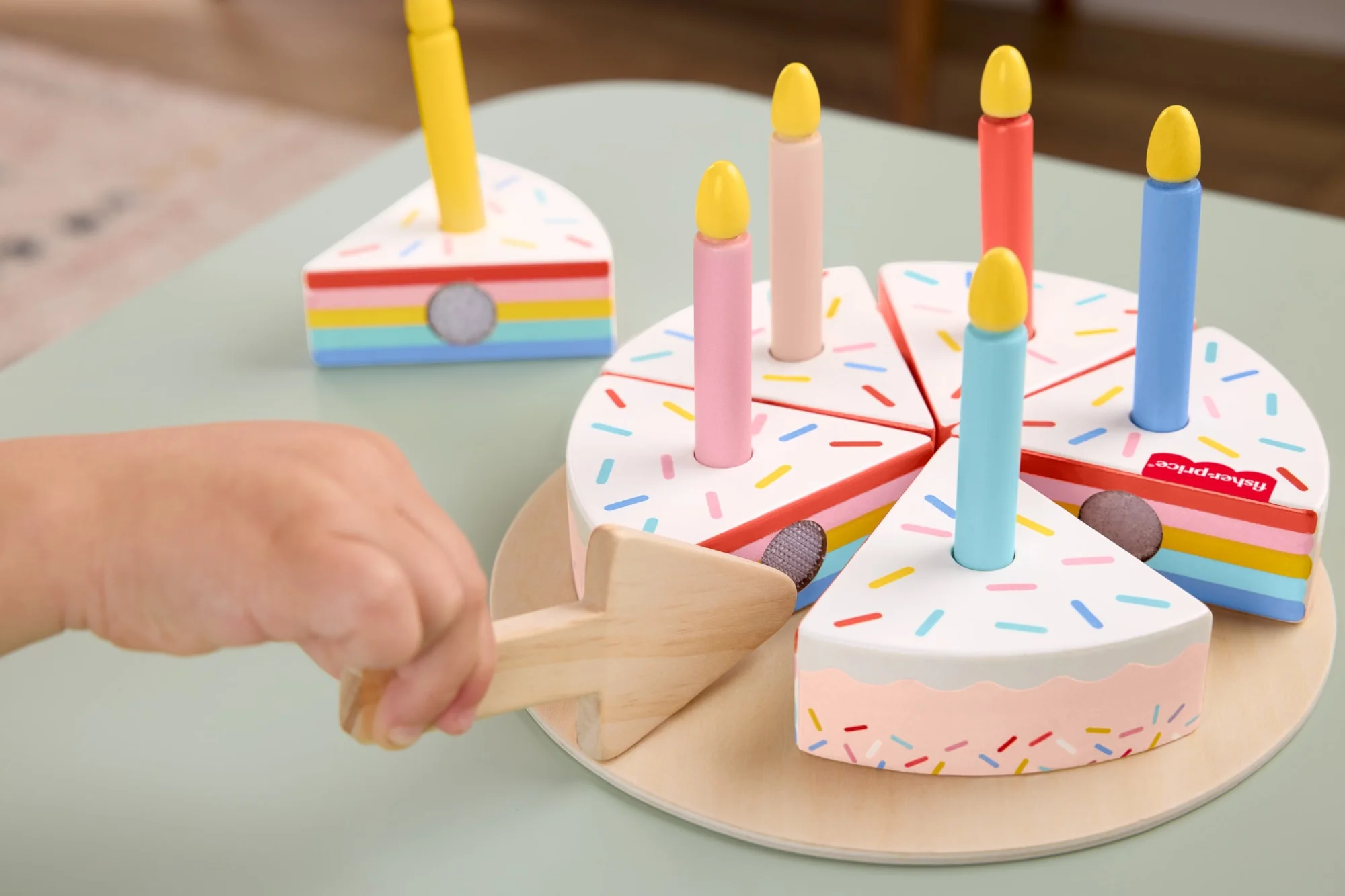 Tarta De Madera De Fisher-Price, Juego De Pastelería Para Edad Preescolar, 14 Piezas De Madera - Image 3