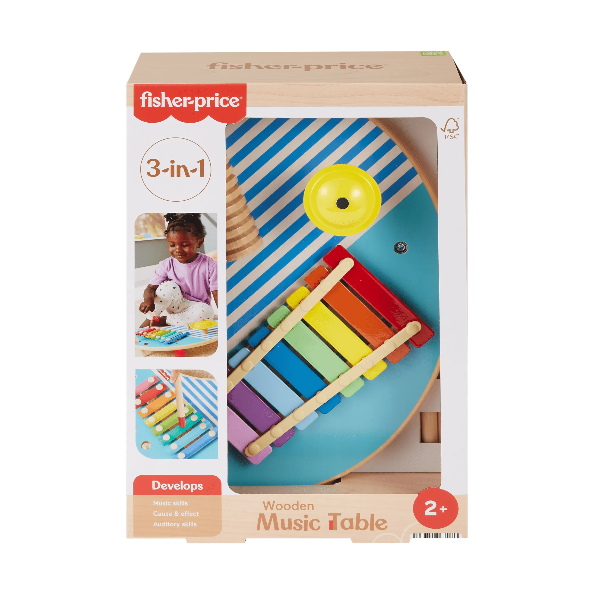 Fisher-Price Tavolino Musicale In Legno Con Strumenti A Percussione, 3 Pezzi - Image 6