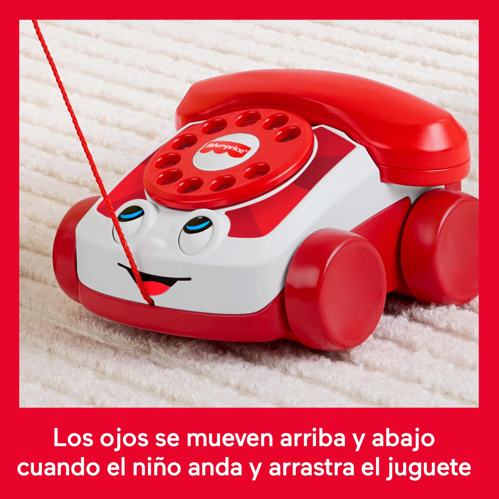 Teléfono Rojo Parlanchín De Juguete Para Arrastrar De Fisher-Price, Para Bebés Y Niños Pequeños, Edición Del 80 Aniversario De Mattel - Image 4