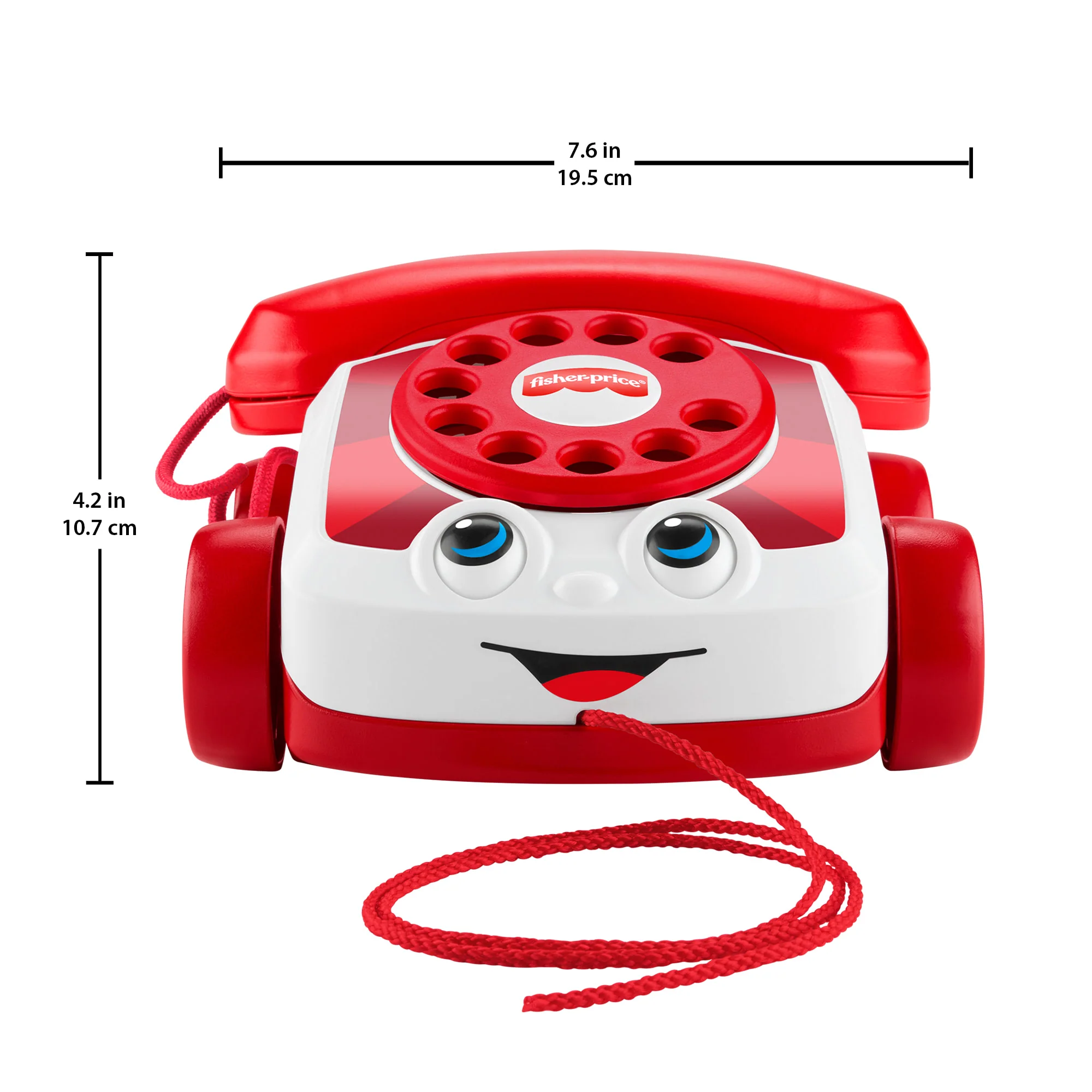 Teléfono Rojo Parlanchín De Juguete Para Arrastrar De Fisher-Price, Para Bebés Y Niños Pequeños, Edición Del 80 Aniversario De Mattel - Image 6