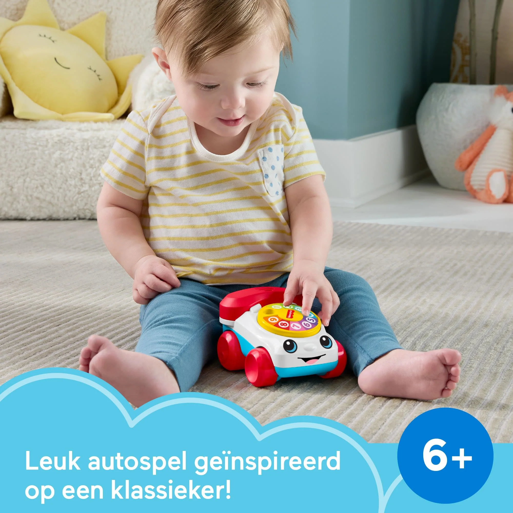 Fisher-Price Telefoonvoertuig Duwspeelgoed Met Geluiden Voor Baby's En Peuters - Image 2