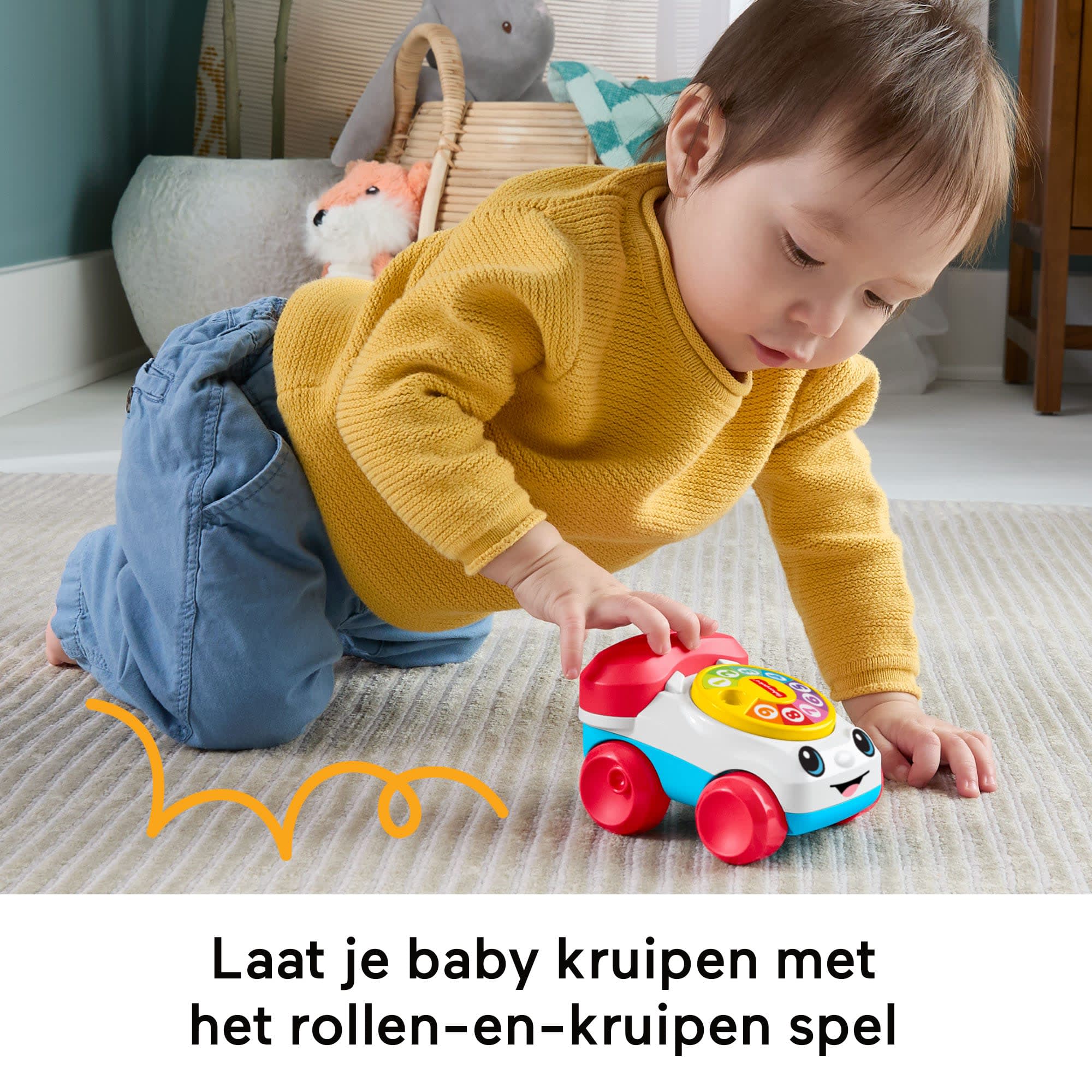 Fisher-Price Telefoonvoertuig Duwspeelgoed Met Geluiden Voor Baby's En Peuters - Image 4