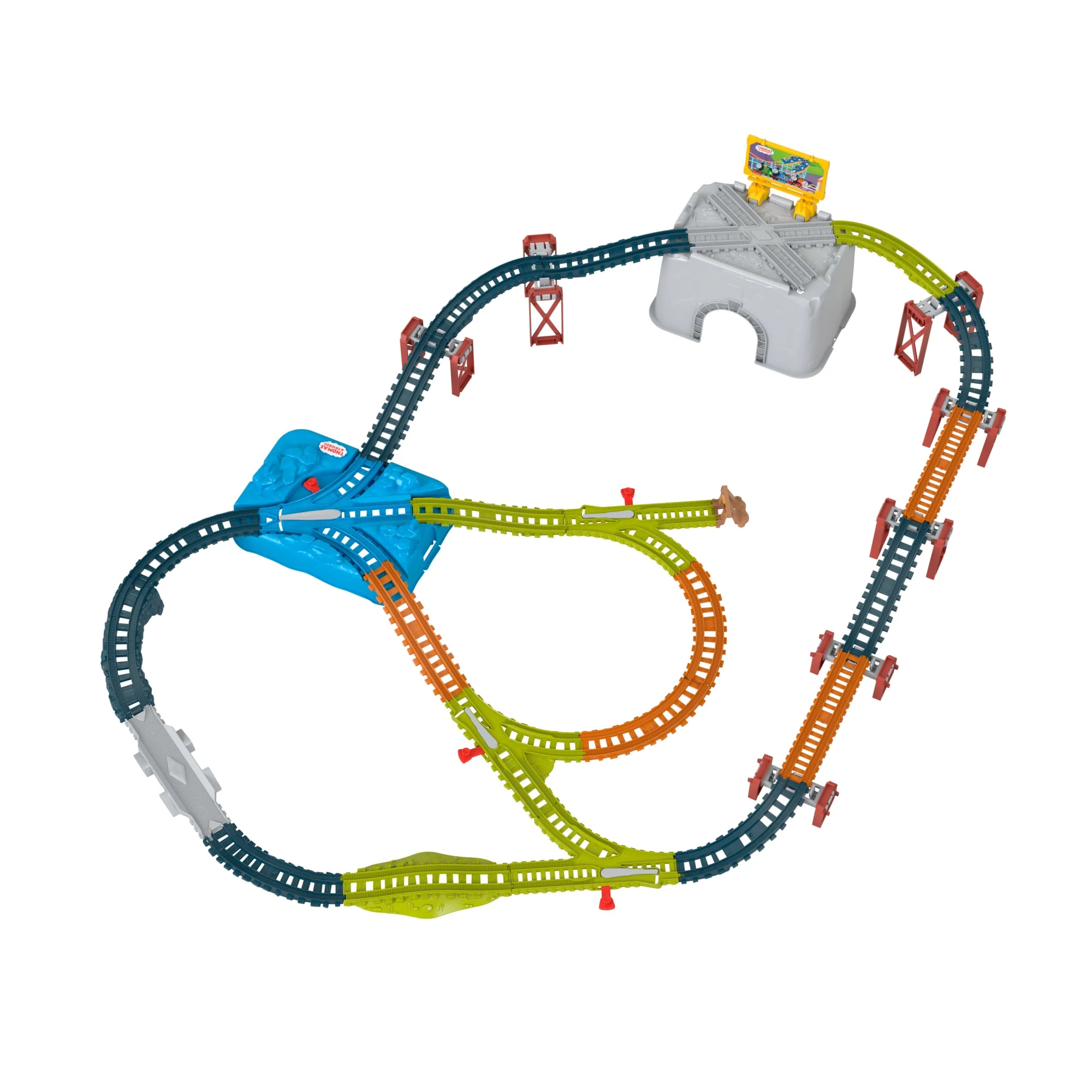Thomas & Friends Train Tracks Set, Connect & Build Track Bucket, 34-Piece Preschool Toy - Image 8