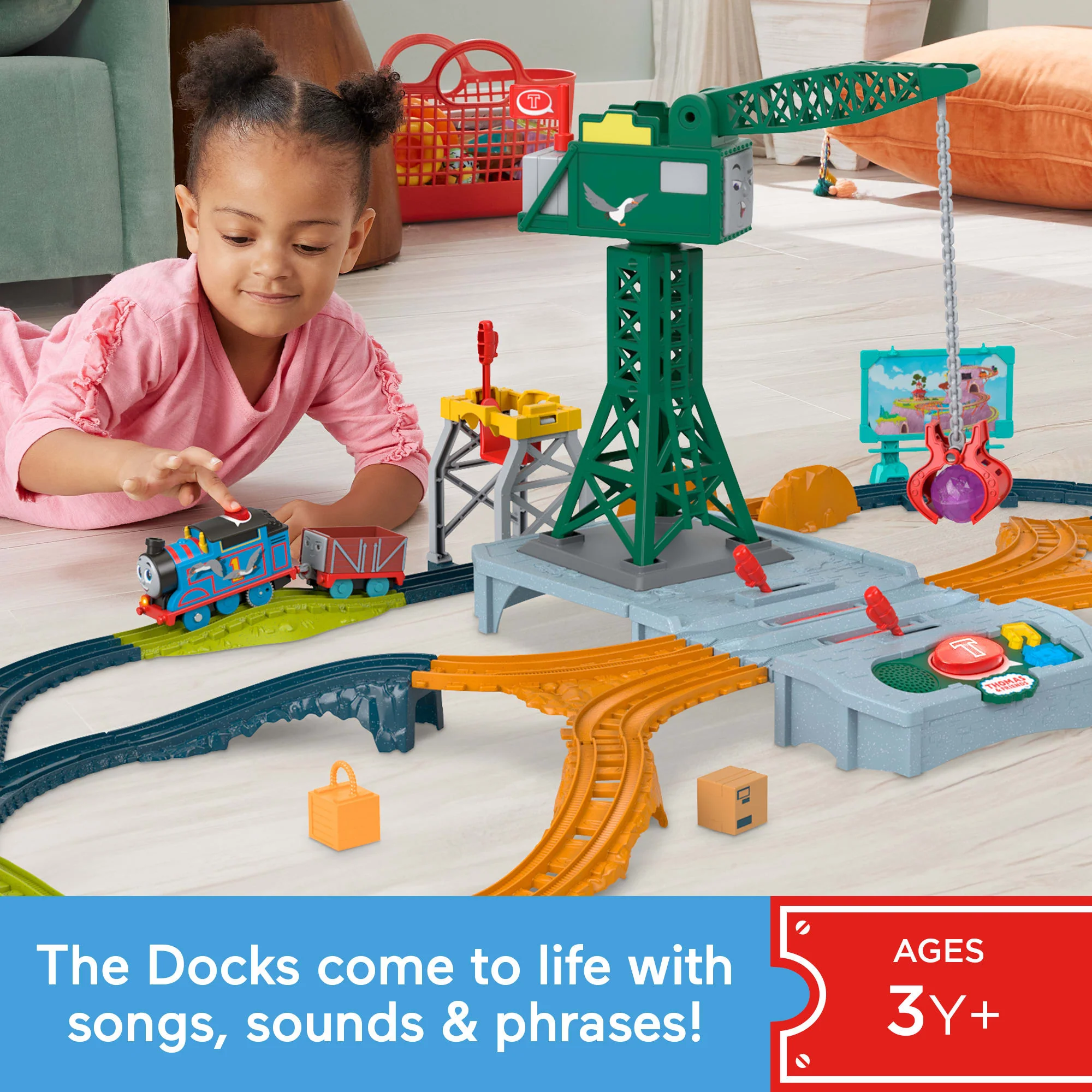 Fisher-Price Thomas & Friends Talking Cranky Delivery Train Set - Image 2