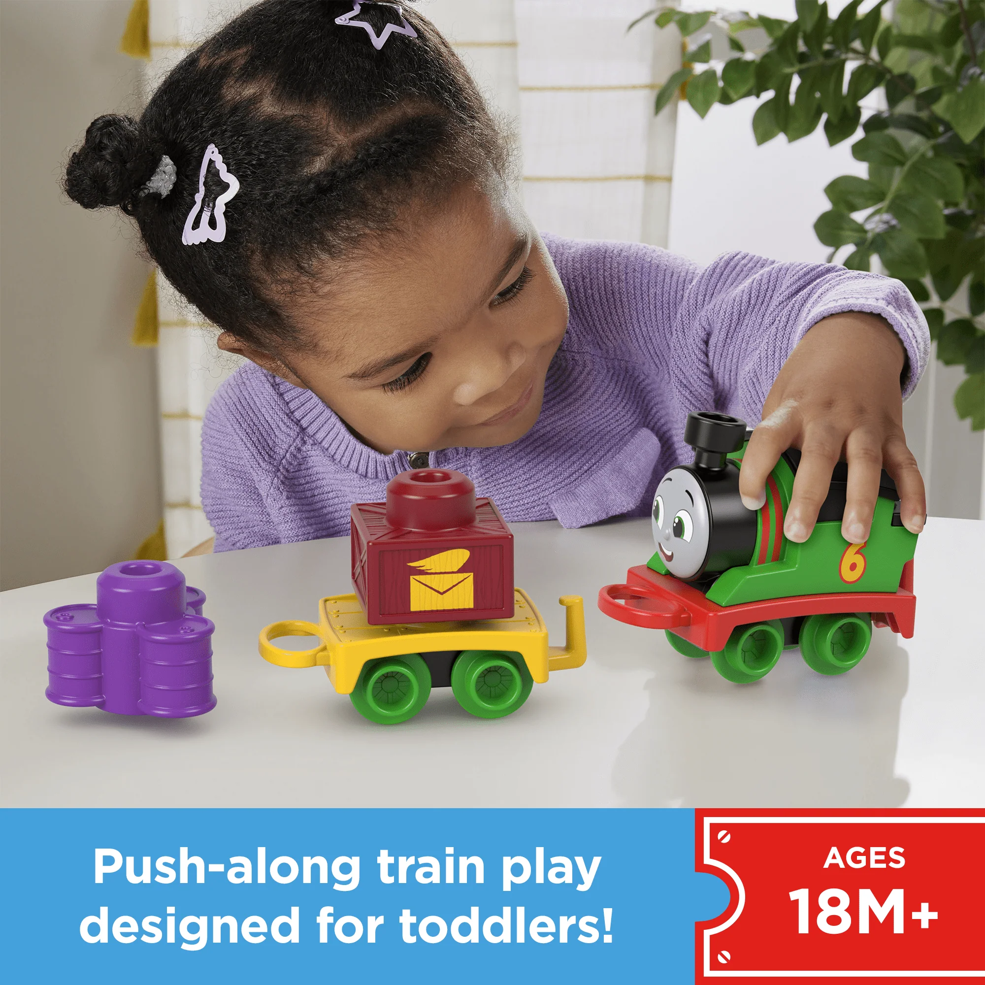 Thomas & Friends My First Percy Push-Along Toy Train With Stacking Cargo For Toddlers - Image 2