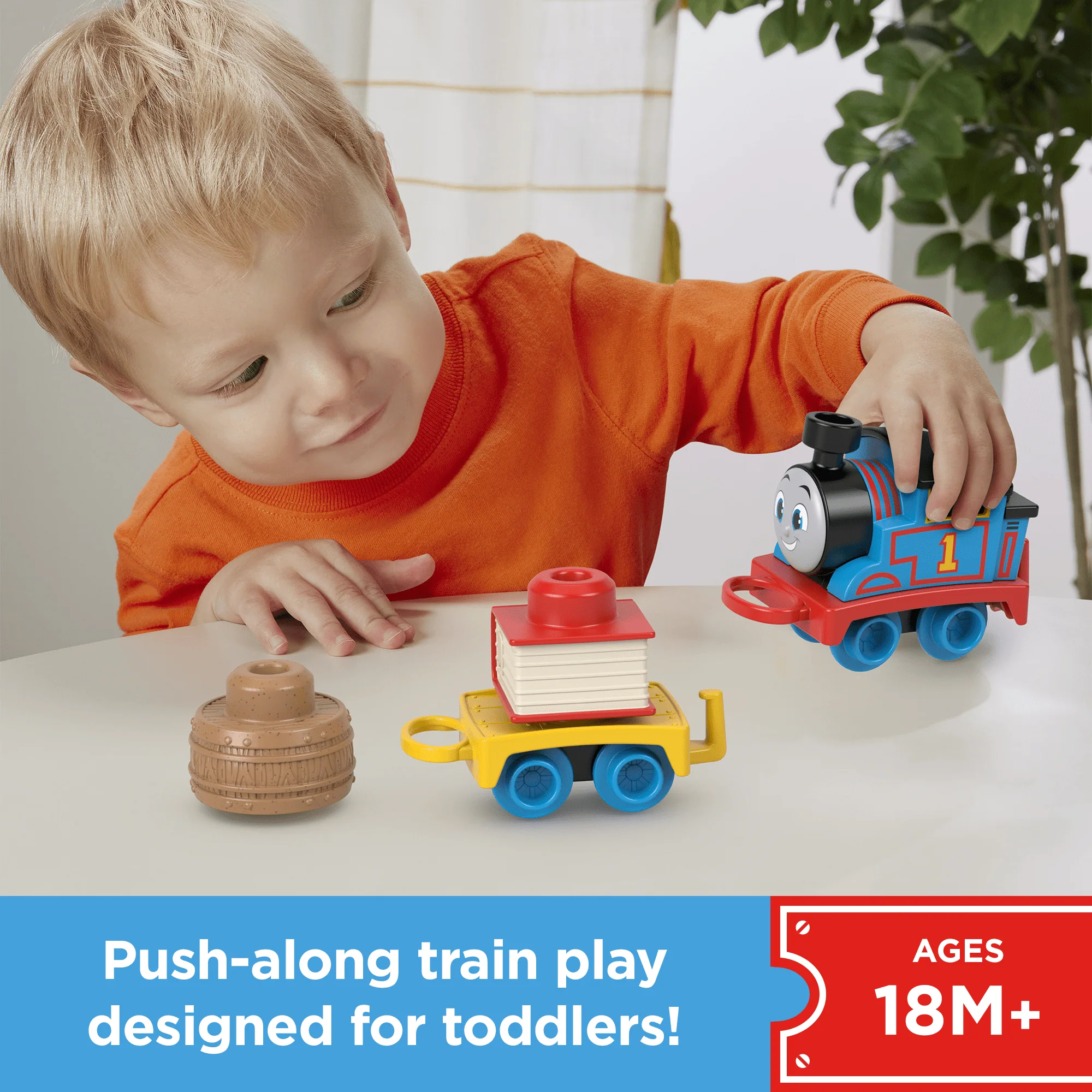 Thomas & Friends My First Thomas Push-Along Toy Train With Stacking Cargo For Toddlers - Image 2