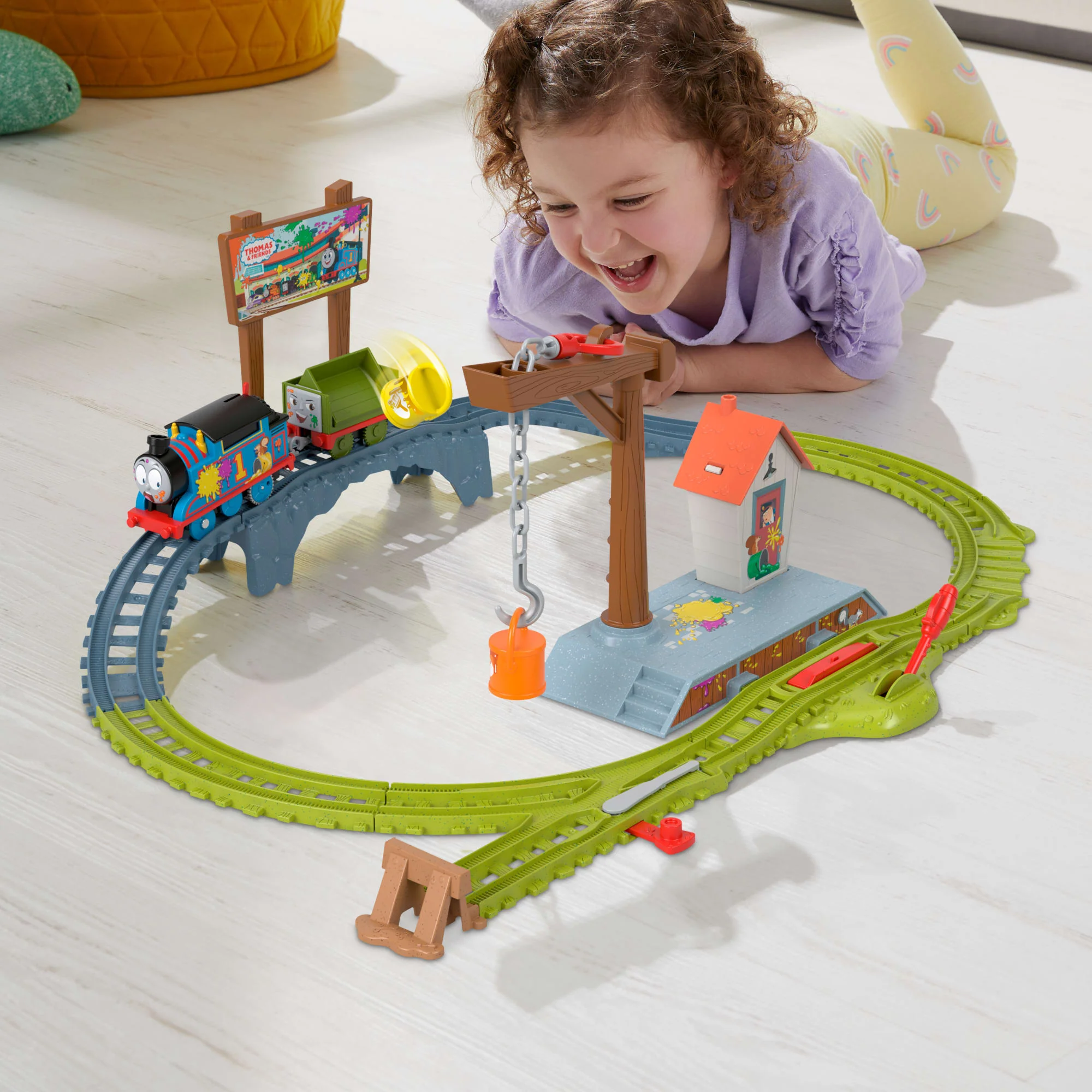 Okul Öncesi Çocuklar Için Thomas Ve Arkadaşları Boya Teslimatı Motorlu Tren Ve Ray Seti - Image 2