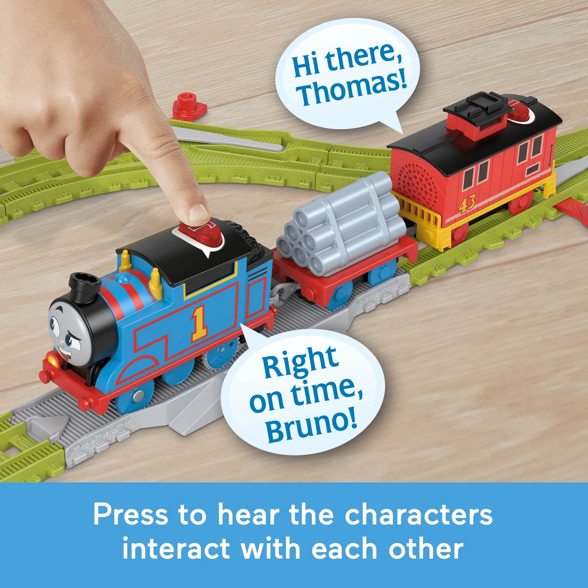 Fisher-Price Thomas & Friends Talking Thomas & Brake Car Bruno Train Set - Image 3