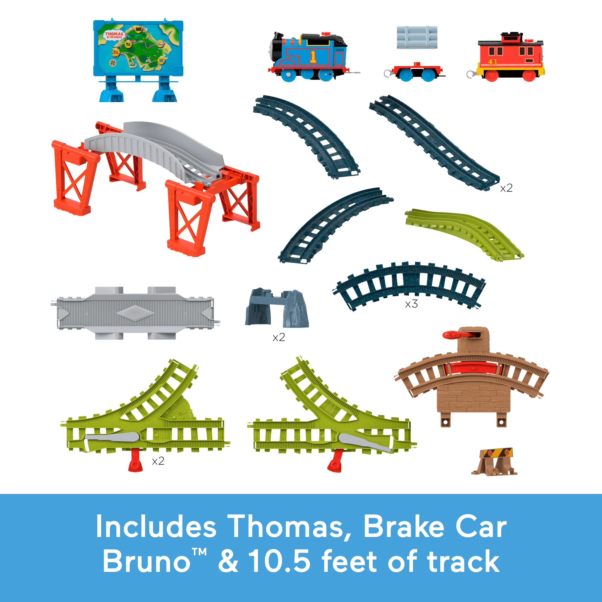 Fisher-Price Thomas & Friends Talking Thomas & Brake Car Bruno Train Set - Image 4