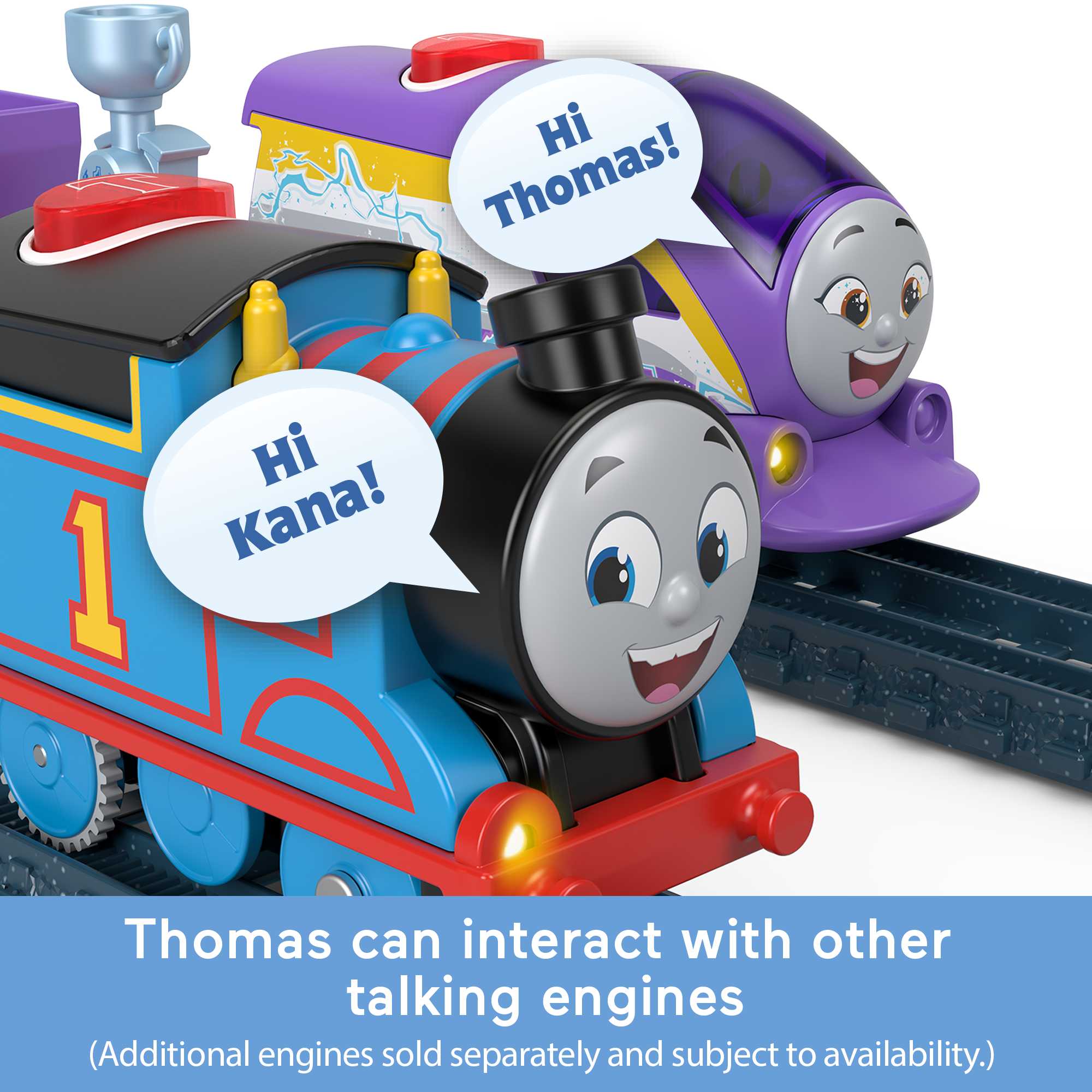 Thomas & Friends Talking Thomas Toy Train, Motorized Engine With Phrases & Sounds, Uk Version - Image 3