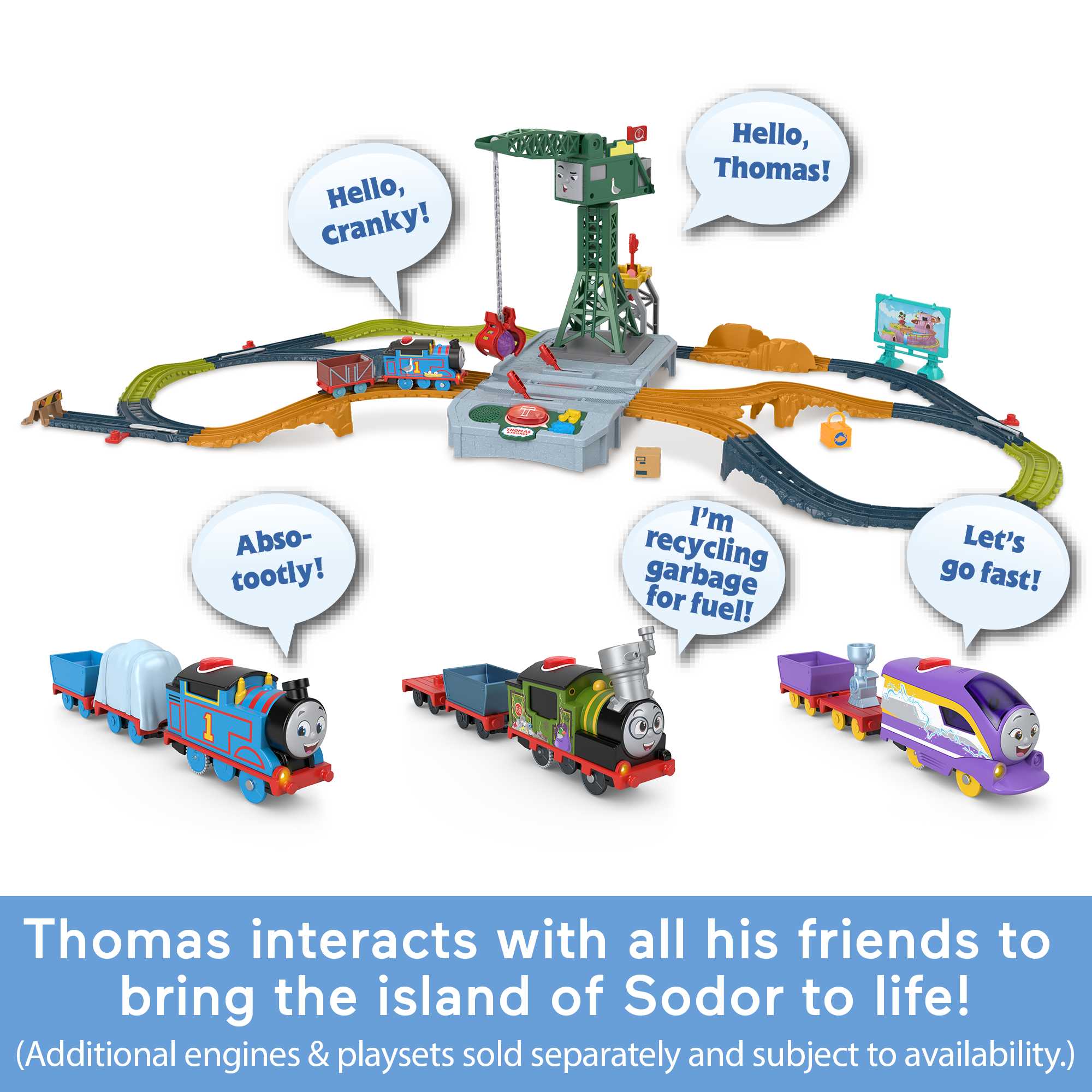 Thomas & Friends Talking Thomas Toy Train, Motorized Engine With Phrases & Sounds, Uk Version - Image 4