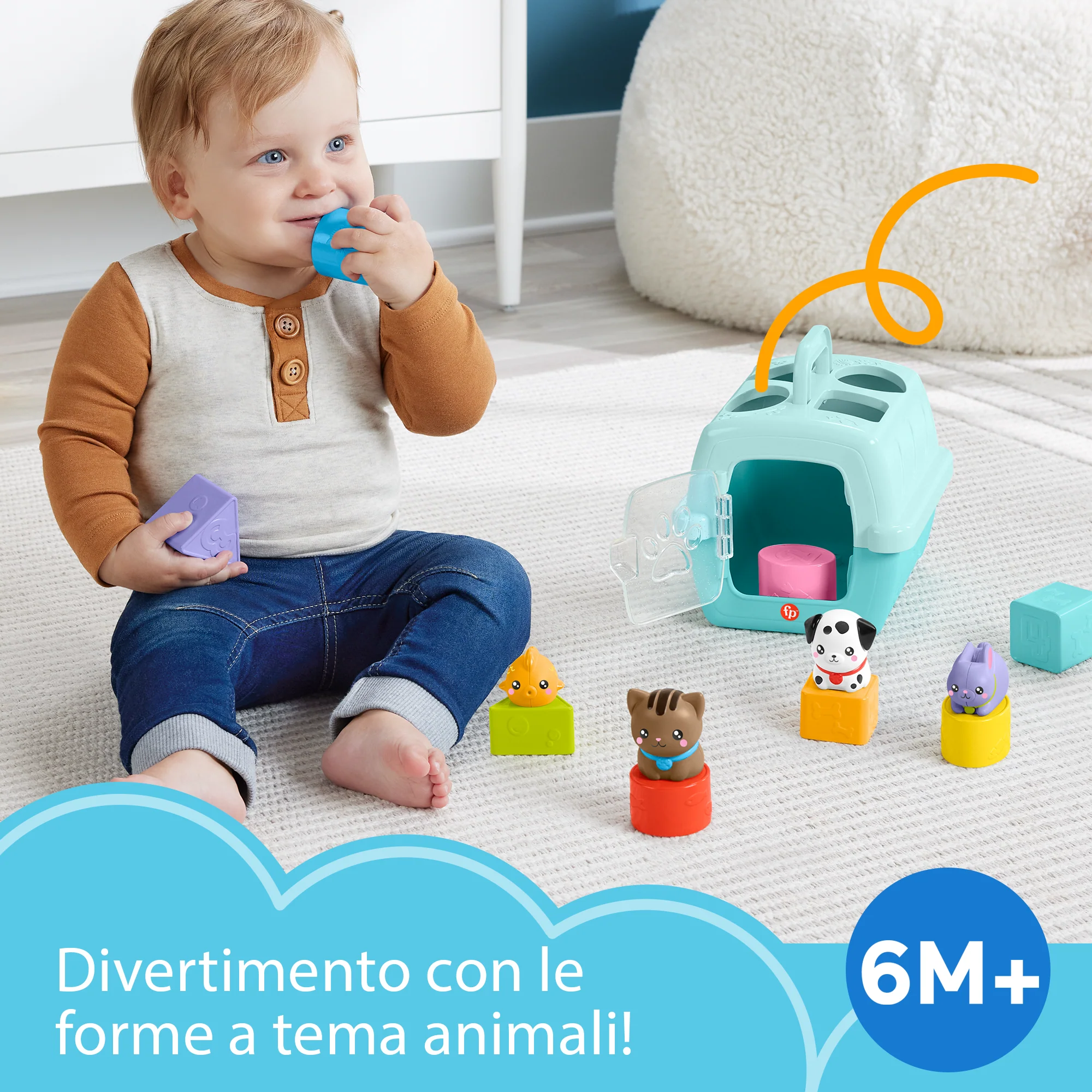 Fisher-Price Fp Pets Trasportino Cercaforme, Giocattolo Cercaforme Per Neonati E Bambini, 8 Blocchi - Image 2