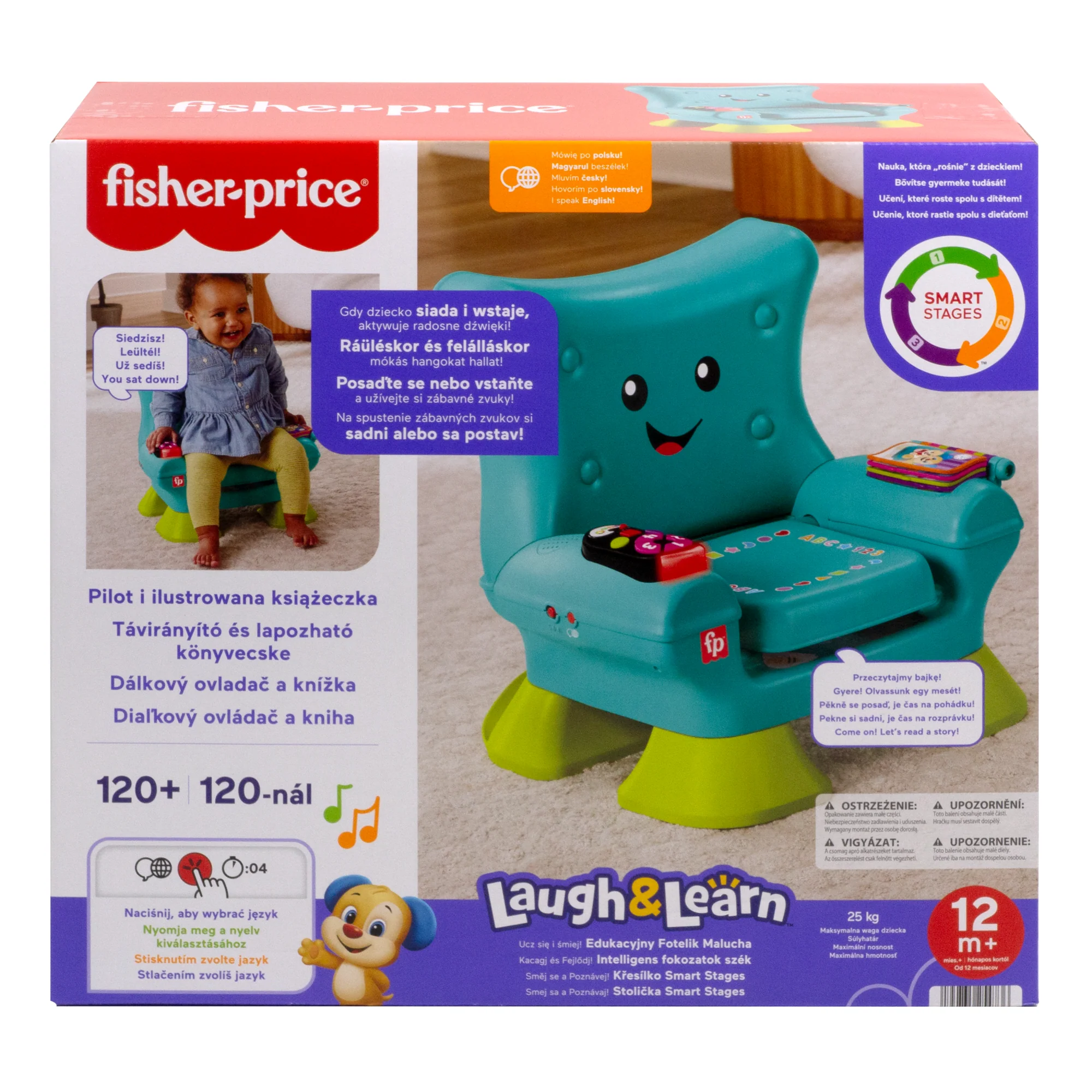Fisher-Price „Ucz się i śmiej!” Edukacyjny Fotel Malucha Zabawka interaktywna dla dzieci (POL/ENG/CZ/SL/HU) - Image 6