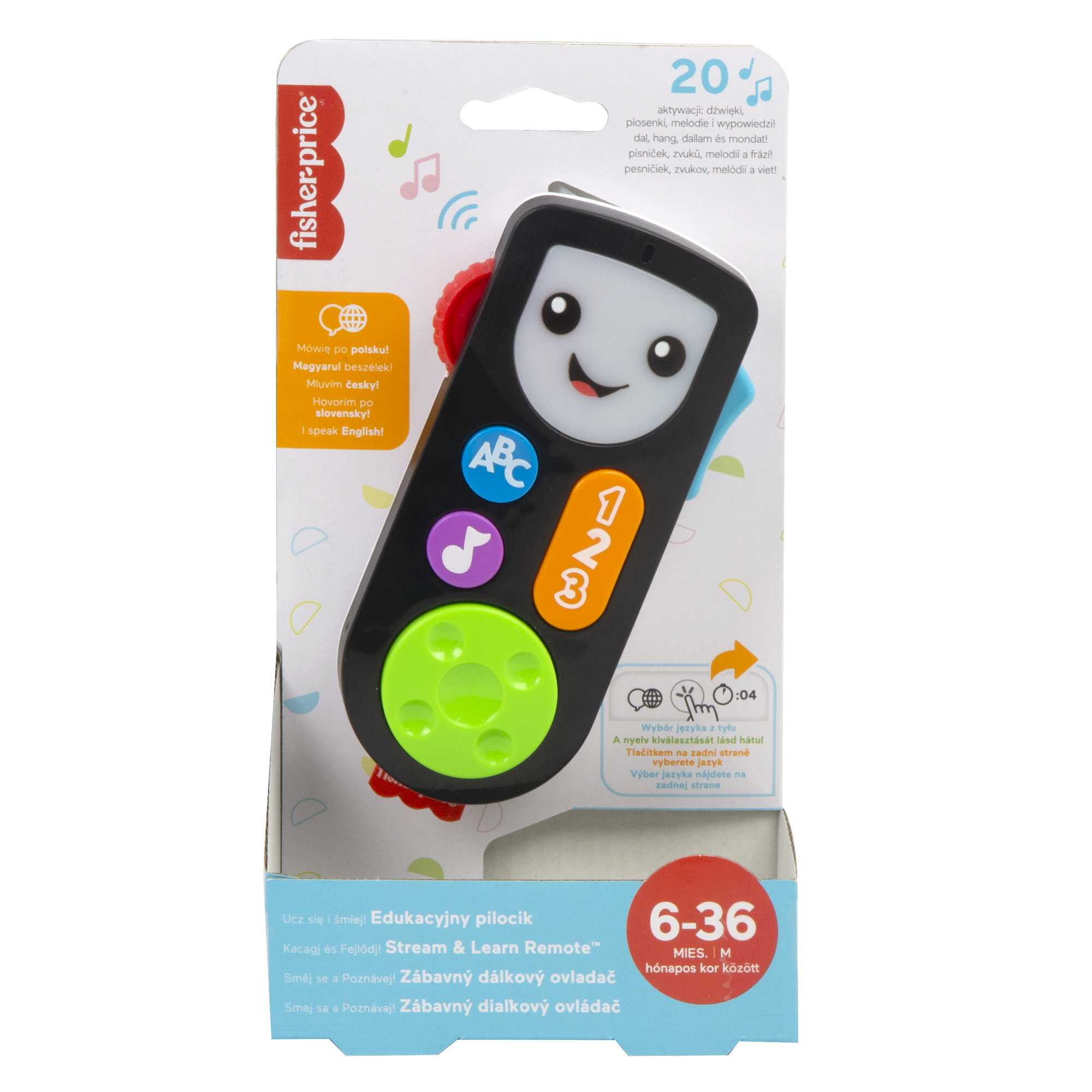Fisher-Price „Ucz się i śmiej!” Edukacyjny pilocik Edukacyjna zabawka – wersja z wyborem języka - Image 6