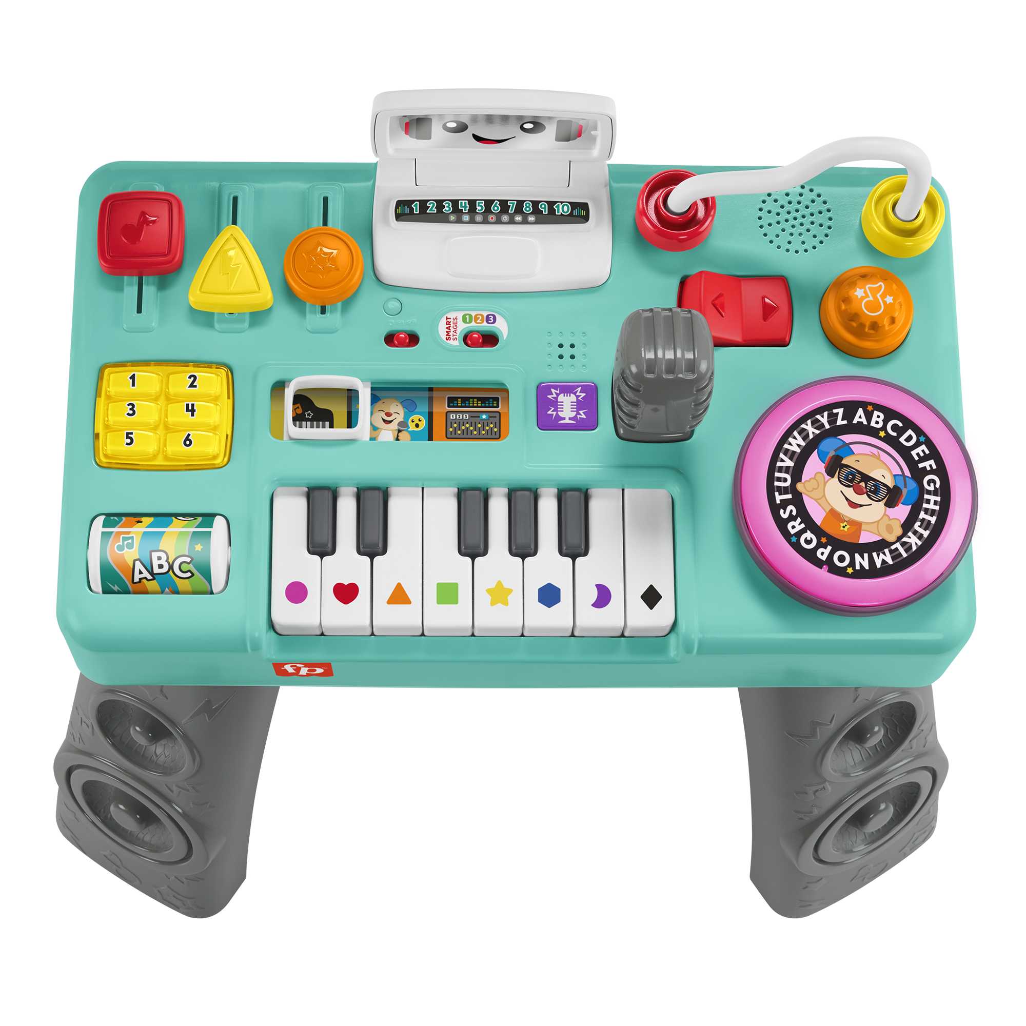 Fisher-Price „Ucz się i śmiej!” Muzyczny Stolik DJ-a Poziomy Nauki Zabawka edukacyjna dla dzieci Polska wersja językowa - Image 4