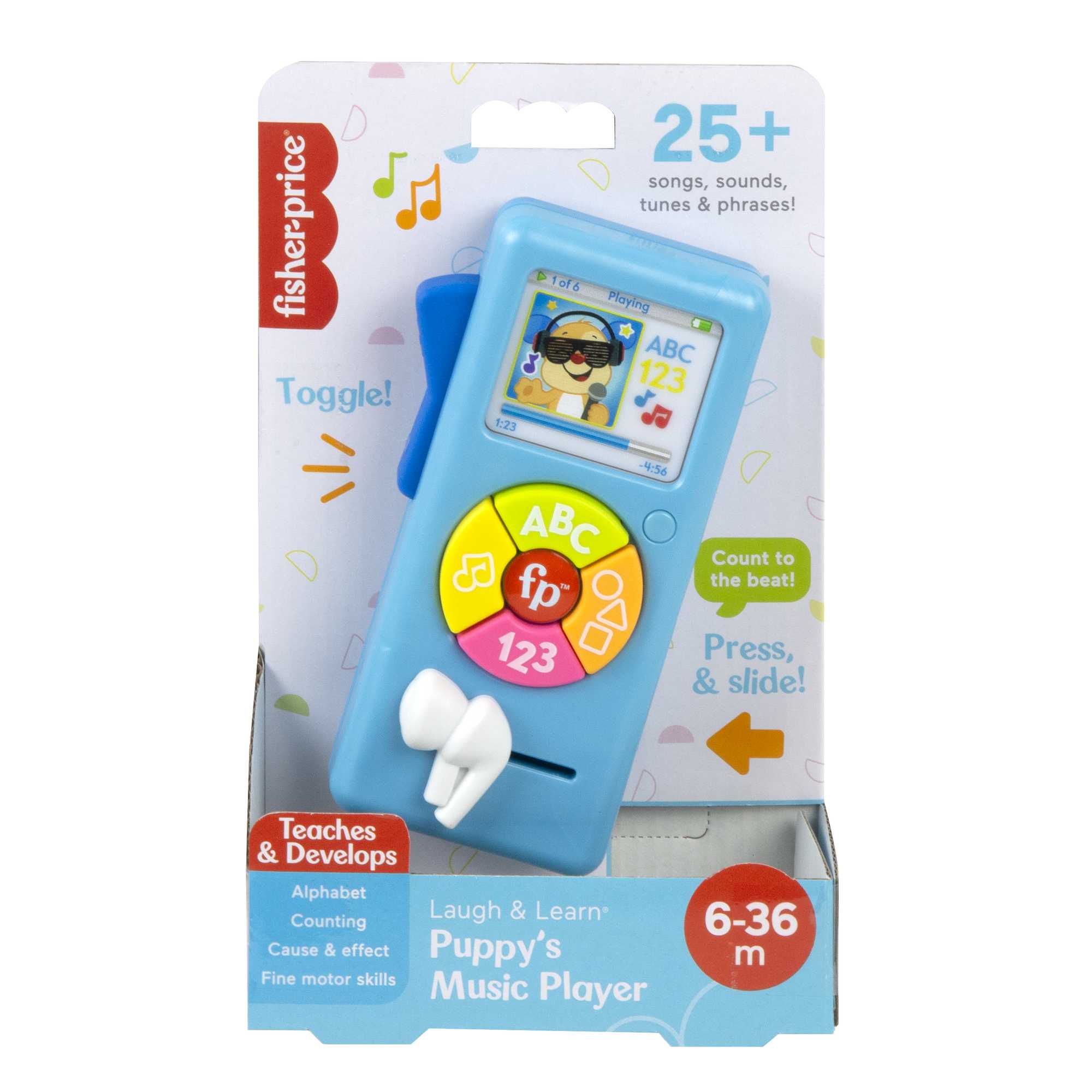 Fisher-Price „Ucz się i śmiej!” Odtwarzacz muzyczny 123 Zabawka edukacyjna dla dzieci Polska wersja językowa - Image 6