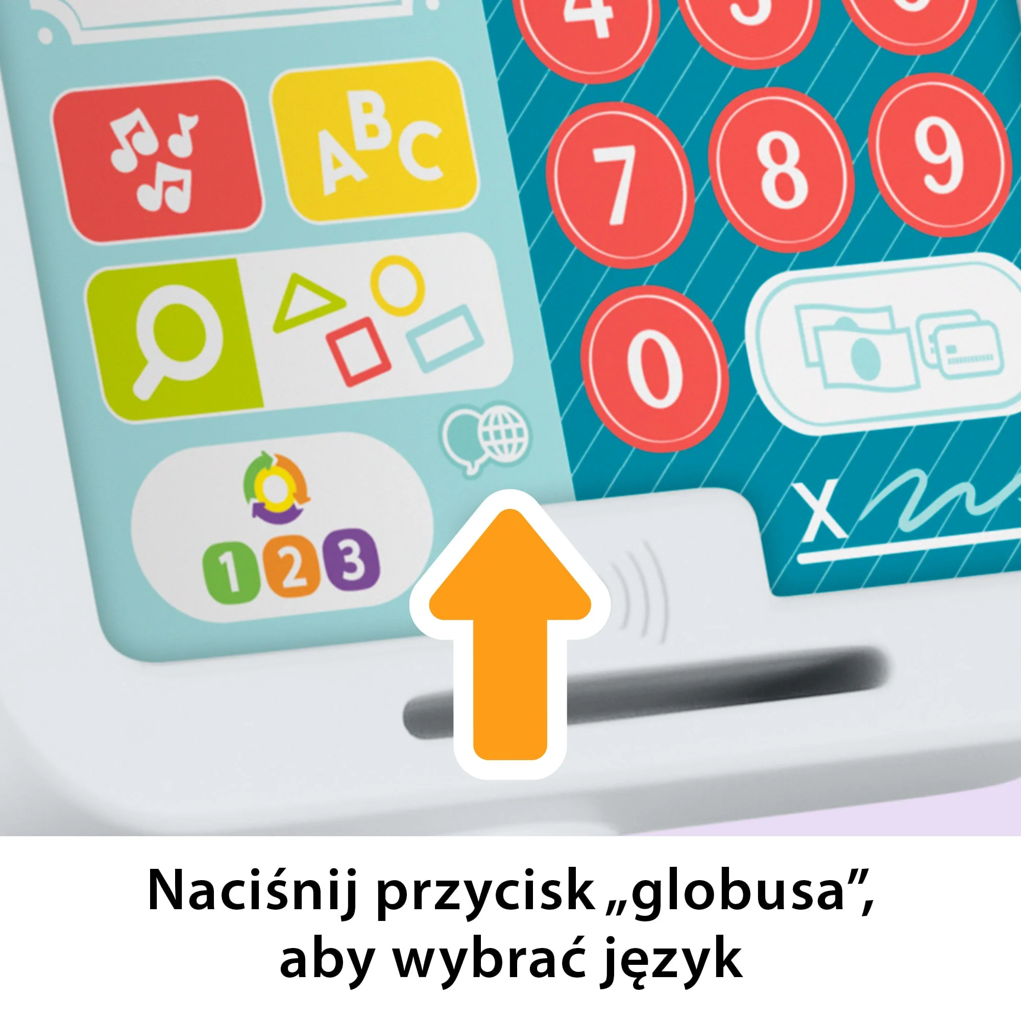 Fisher-Price „Ucz się i śmiej” Sklepik – Kasa fiskalna „Kupuj i skanuj” Zabawka interaktywna 2+ Wersja wielojęzykowa - Image 3