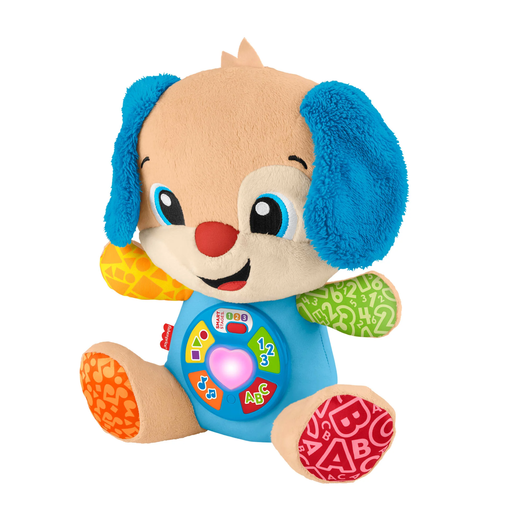 Fisher-Price „Ucz się i śmiej!” Szczeniaczek Uczniaczek Edukacyjna interaktywna zabawka Wersja wielojęzykowa Przytulanka piesek 6m+ - Image 5