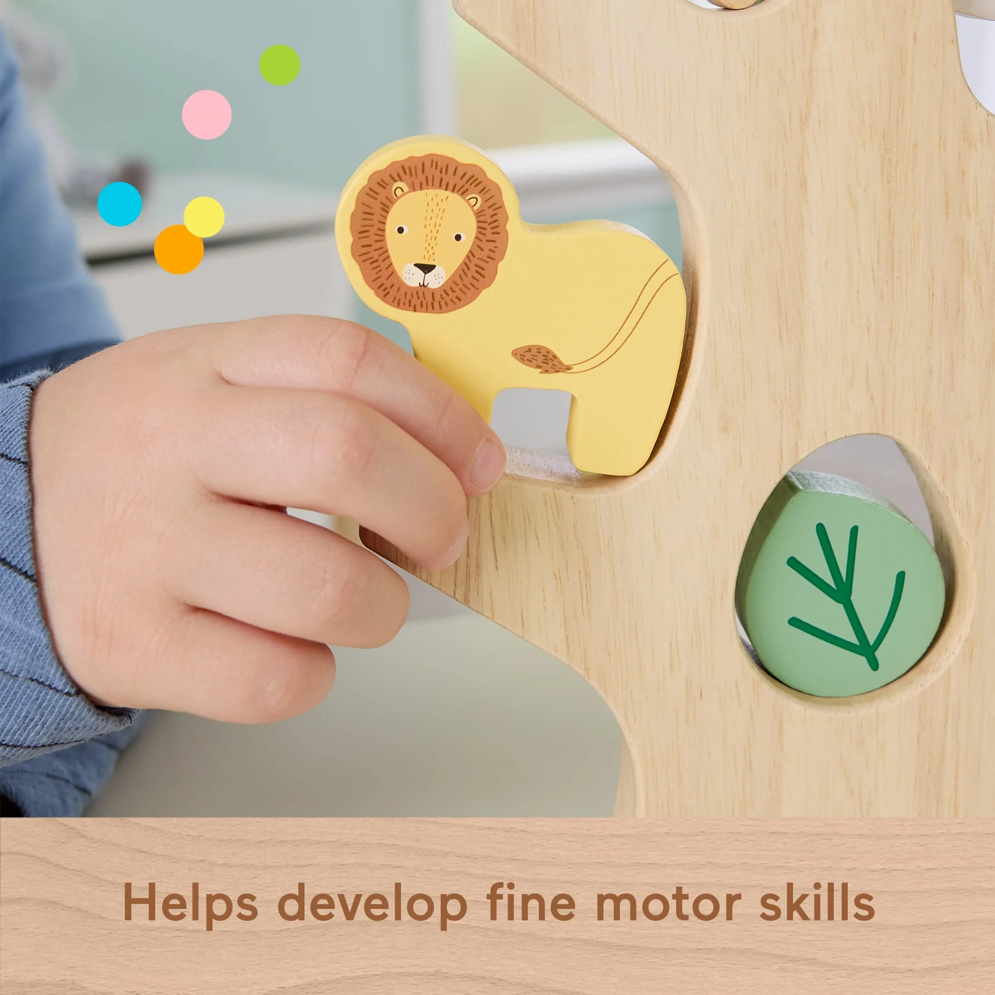 Fisher-Price Wooden Balance Tree Preschool Stacking Activity Toy, 10 Wood Pieces - Image 4