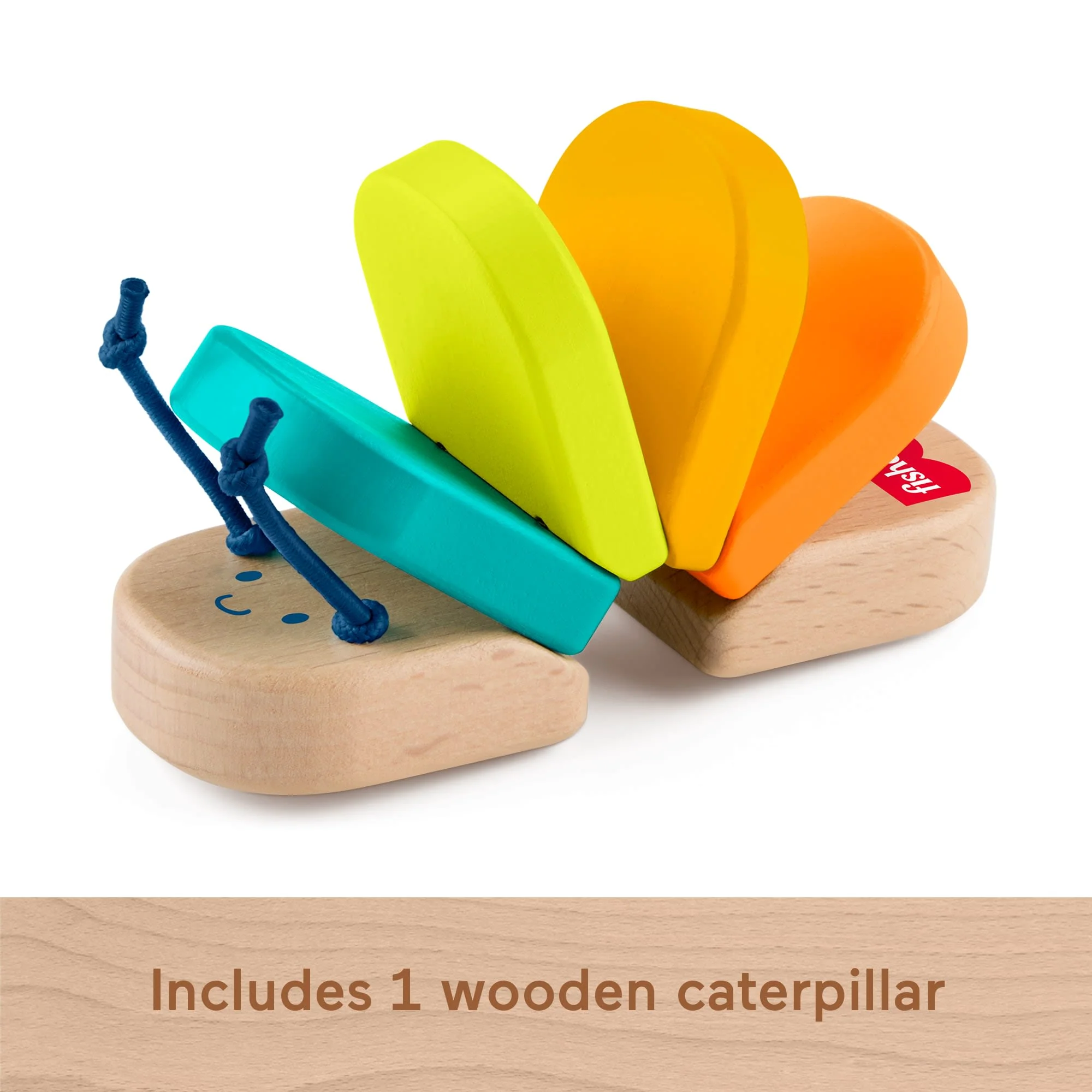 Fisher-Price Wooden Clacker Caterpillar Developmental Activity Rattle Toy For Baby, 1 Wood Piece - Image 4