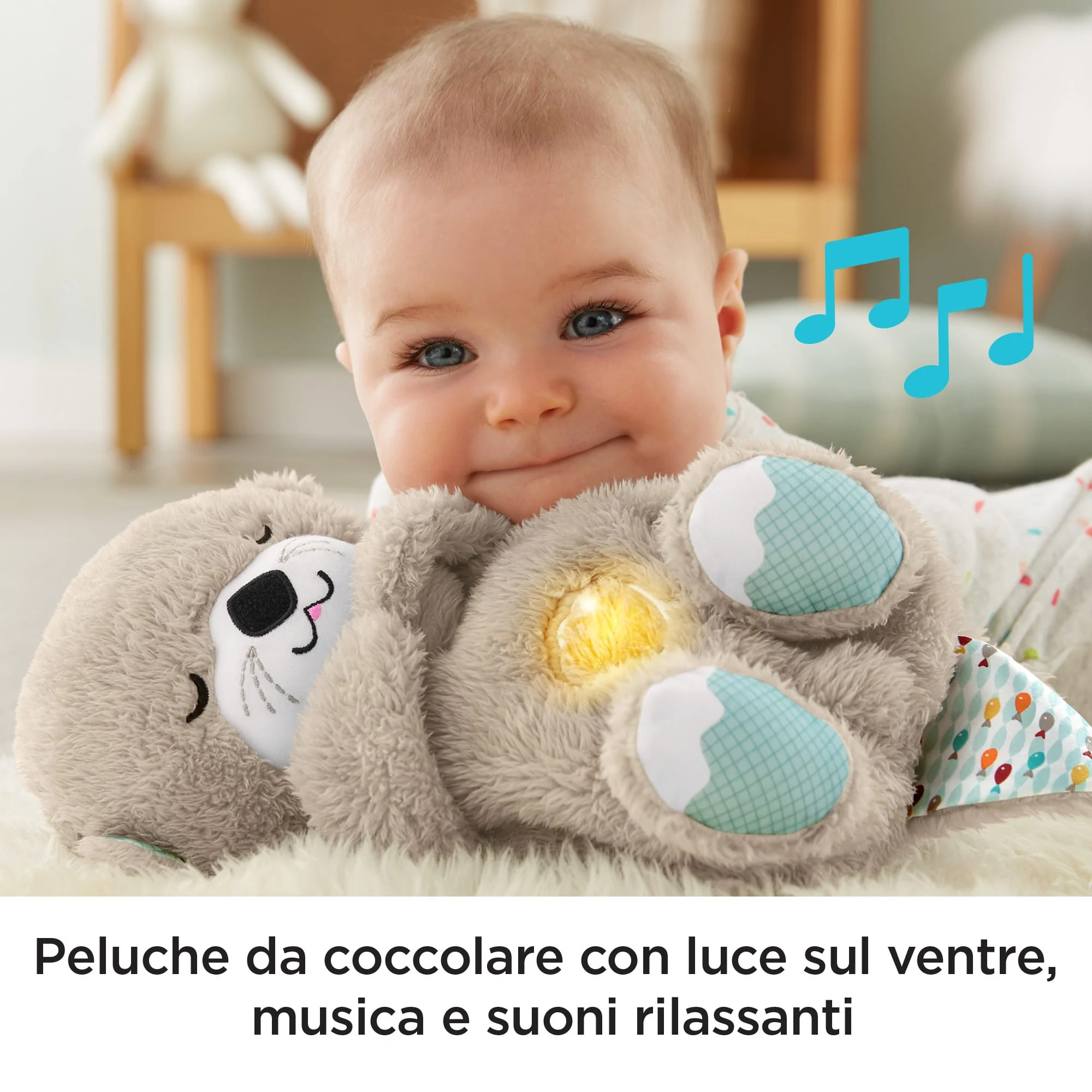 Fisher-Price Lontra Coccola & Relax, Succhietto Musicale Per Bambini - Image 4