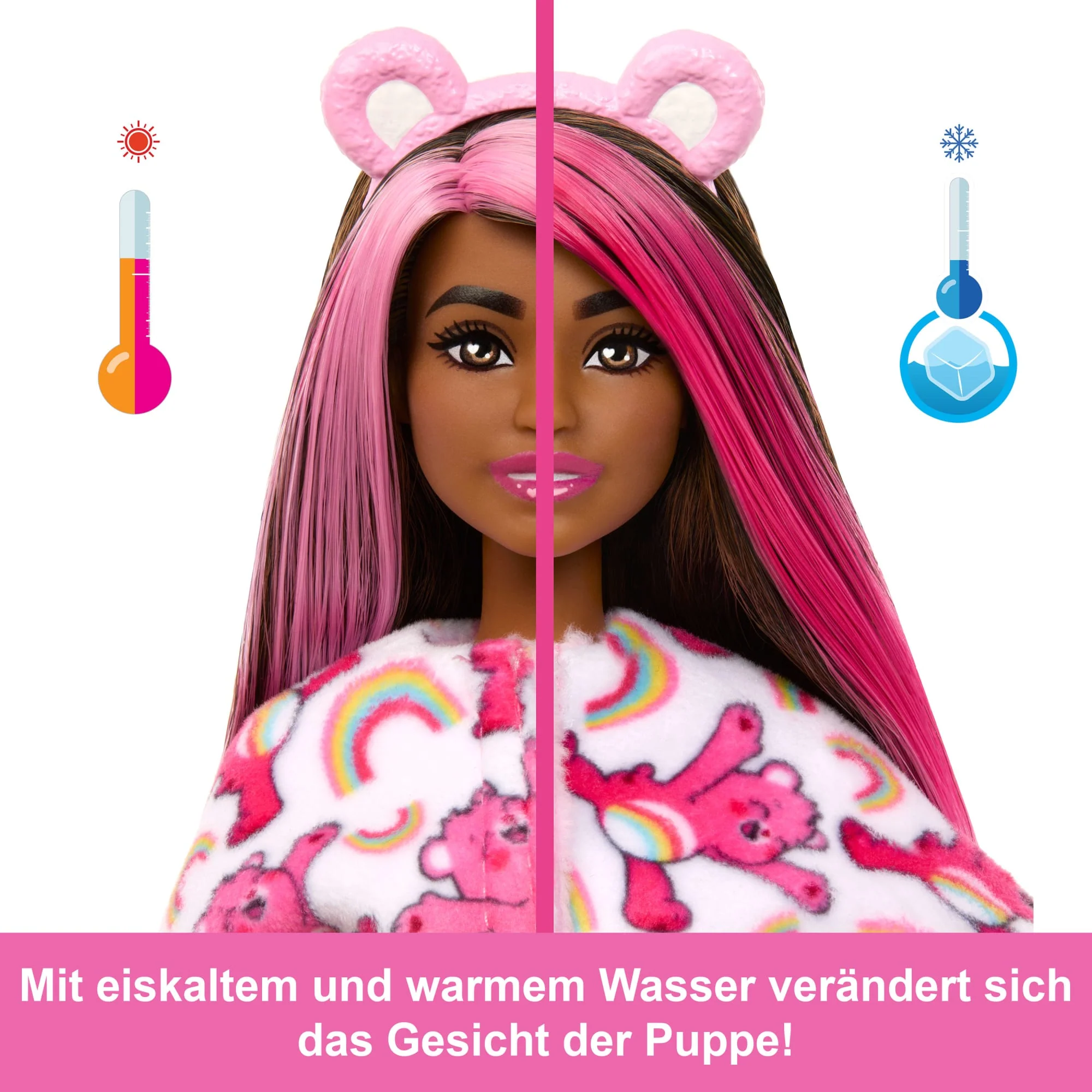 Barbie-Puppe Der Cutie Reveal Glücksbärchis-Reihe Mit Accessoires Und Hurrabärchi-Kostüm, 10 Überraschungen - Image 4