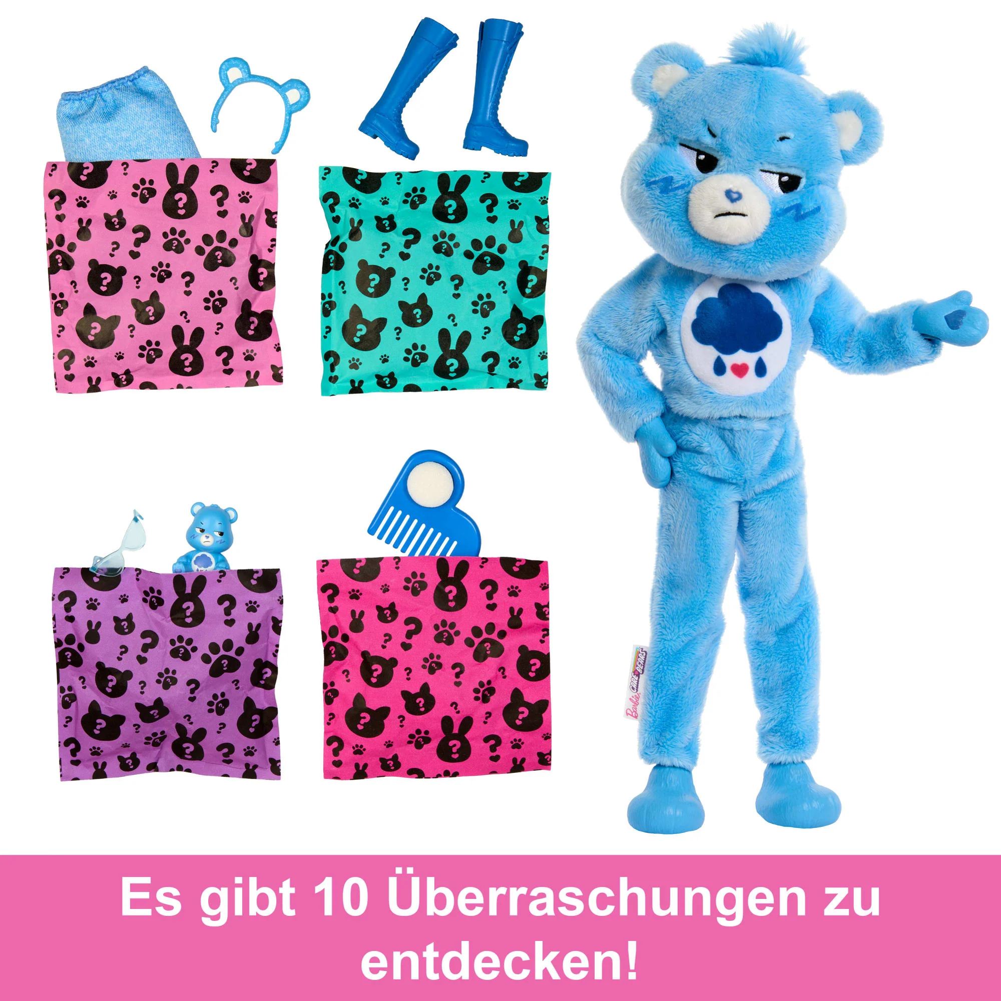 Barbie-Puppe Der Cutie Reveal Glücksbärchis-Reihe Mit Accessoires Und Brummbärchi-Kostüm, 10 Überraschungen - Image 3