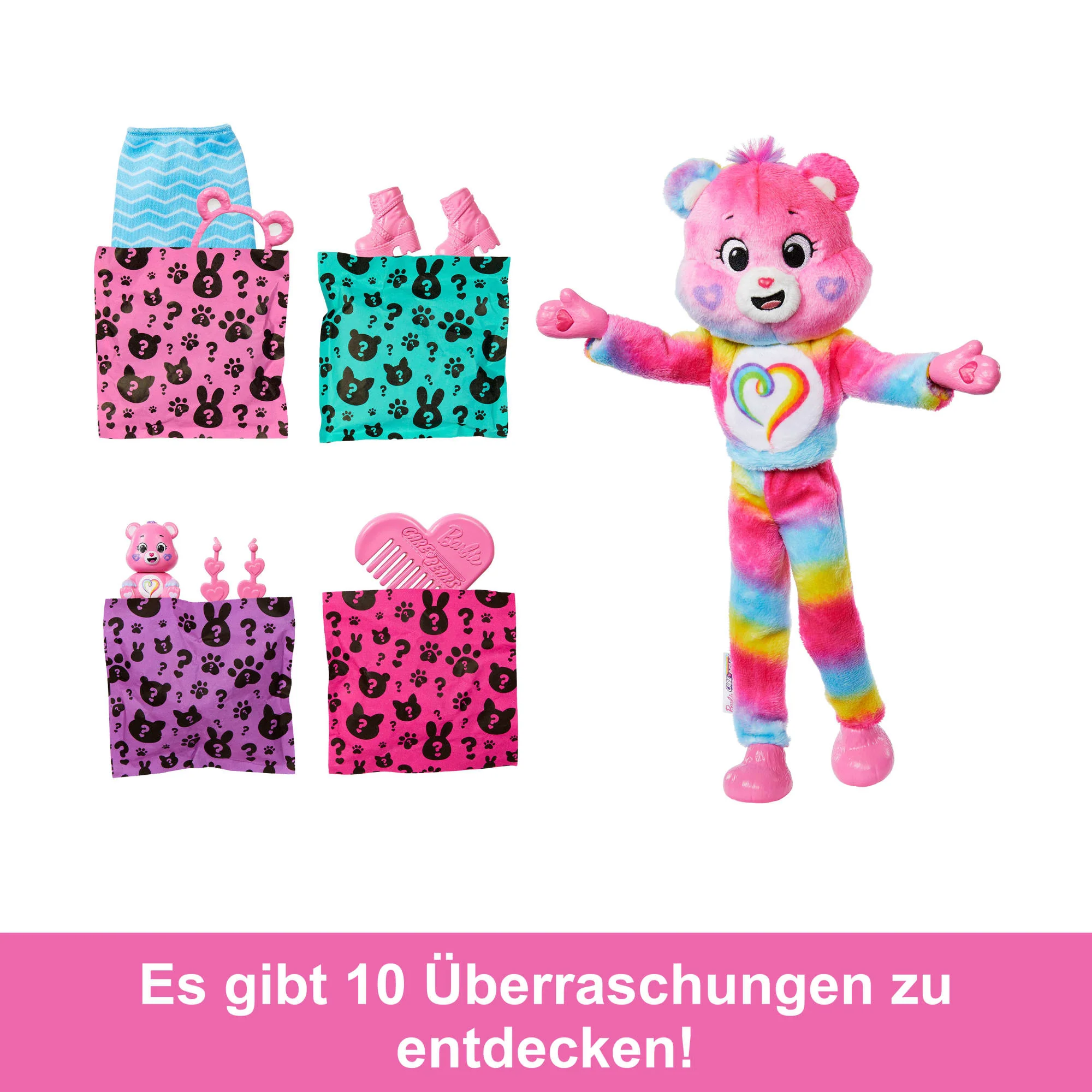 Cutie Reveal Barbie-Puppe Mit Accessoires, Glücksbärchis-Serie 2, Zusammengehörigkeitsbärchi Mit 10 Überraschungen - Image 2