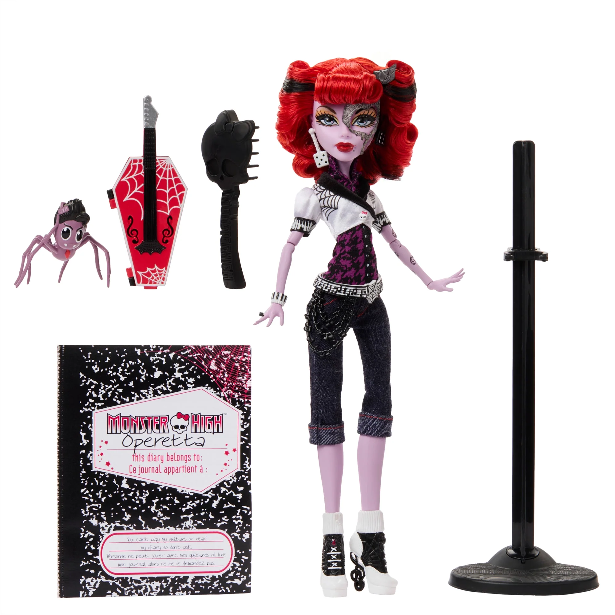 Gruselige Monster-High-Reproduktion Der Ursprünglichen Operetta-Puppe, Mit Tagebuch, Puppenständer Und Haustier - Image 6