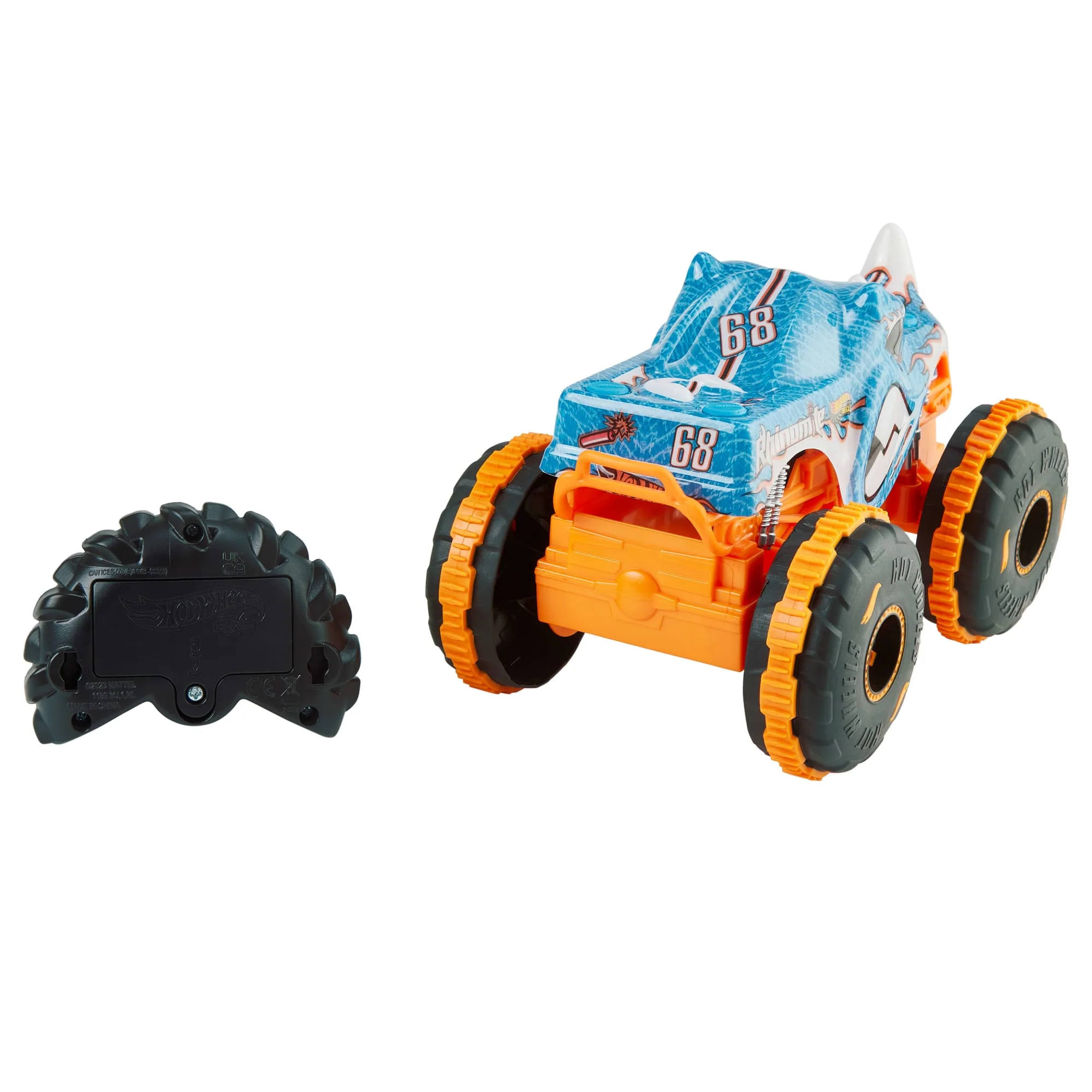 Hot Wheel RC Monster Trucks Rhinomite in 1:24 Scale, Battery-Powered Remote-Control Toy Truck - Image 4