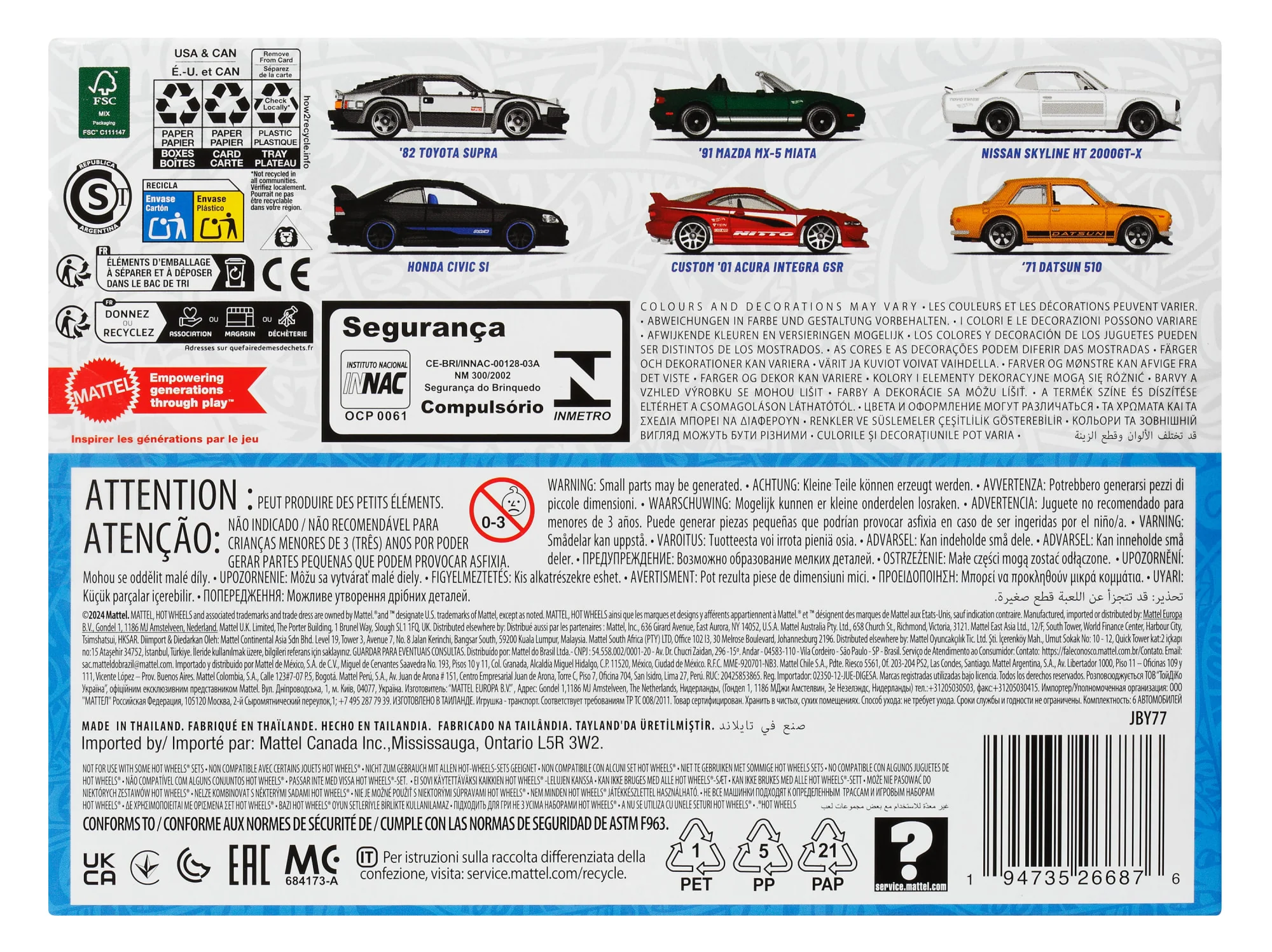 Hot Wheels 1:64 Ölçekli Metal Oyuncak Arabalar, 6'Lı Japon Aracı Seti (Stiller Çeşitlilik Gösterebilir) - Image 4