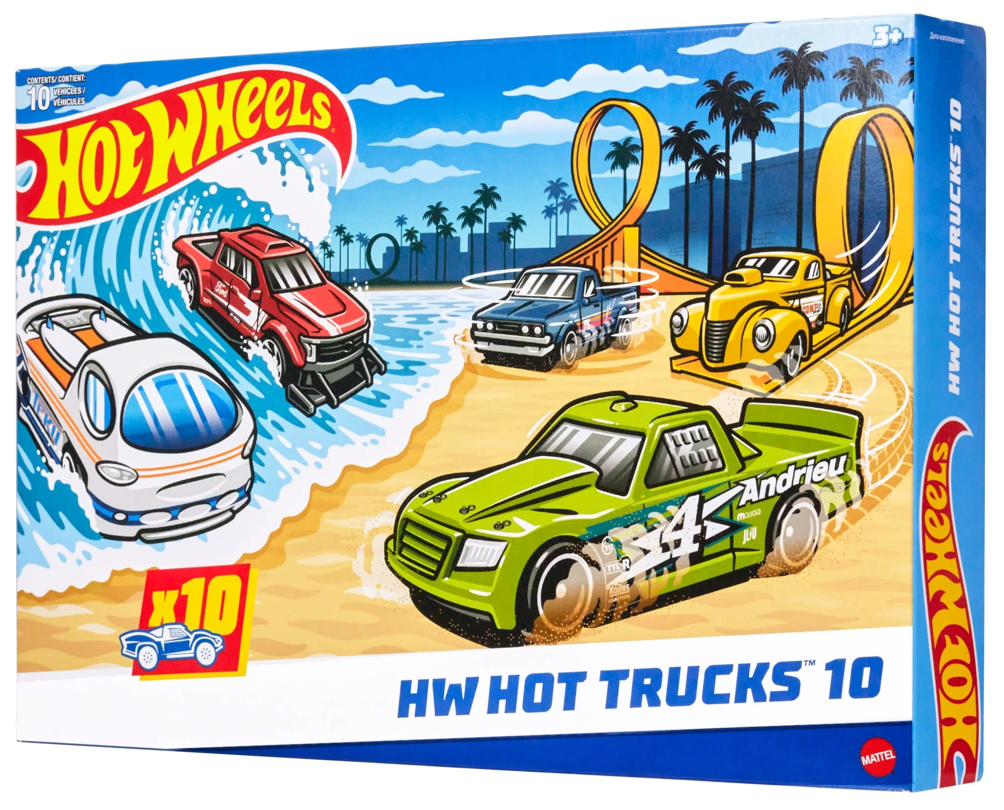 Hot Wheels 1:64 Ölçekli Metal Oyuncak Kamyonlar, 10'Lu Set (Stiller Çeşitlilik Gösterebilir)
