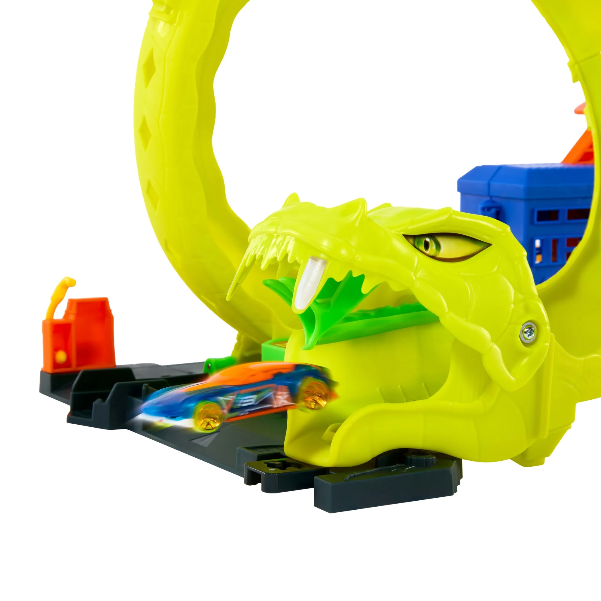 Conjunto De Juego Ataque En Espiral De La Serpiente De Hot Wheels Con Coche Metálico A Escala 1:64 Y Pista Speed Snap - Image 5